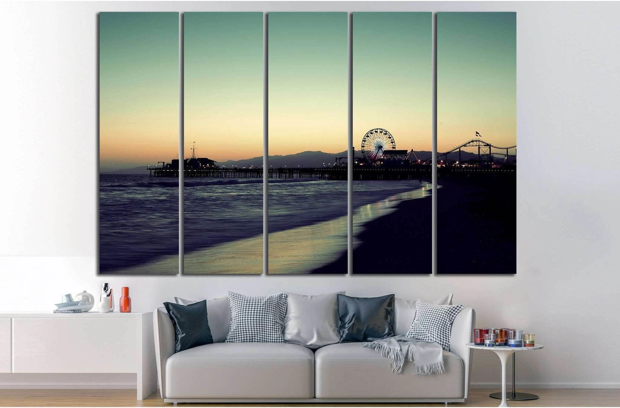 Santa Monica, Los Angeles №894 Ready to Hang Canvas Print - Zellart Canvas Prints ALL_Products, s-894