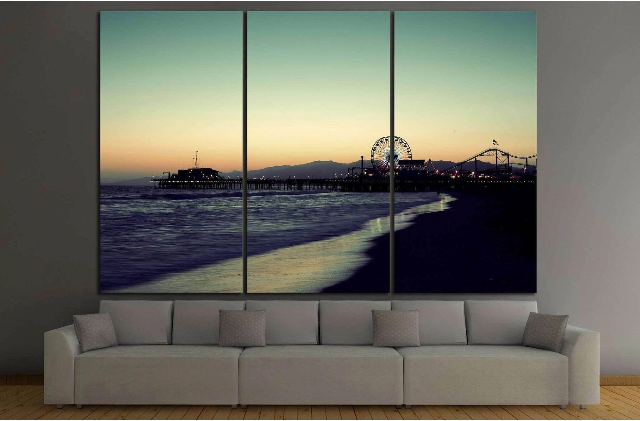 Santa Monica, Los Angeles №894 Ready to Hang Canvas Print - Zellart Canvas Prints ALL_Products, s-894