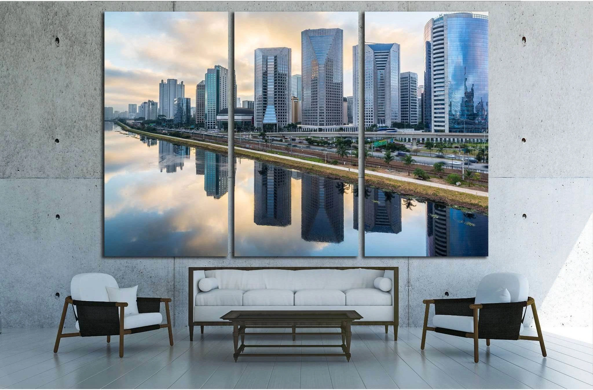 Sao Paulo Skyline - Brazil №1528 Ready to Hang Canvas Print - Zellart Canvas Prints ALL_Products, s-1528