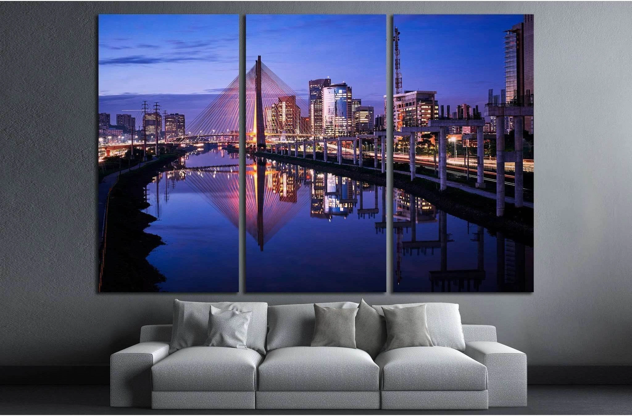 Sao Paulo Skyline - Brazil №1544 Ready to Hang Canvas Print - Zellart Canvas Prints ALL_Products, s-1544