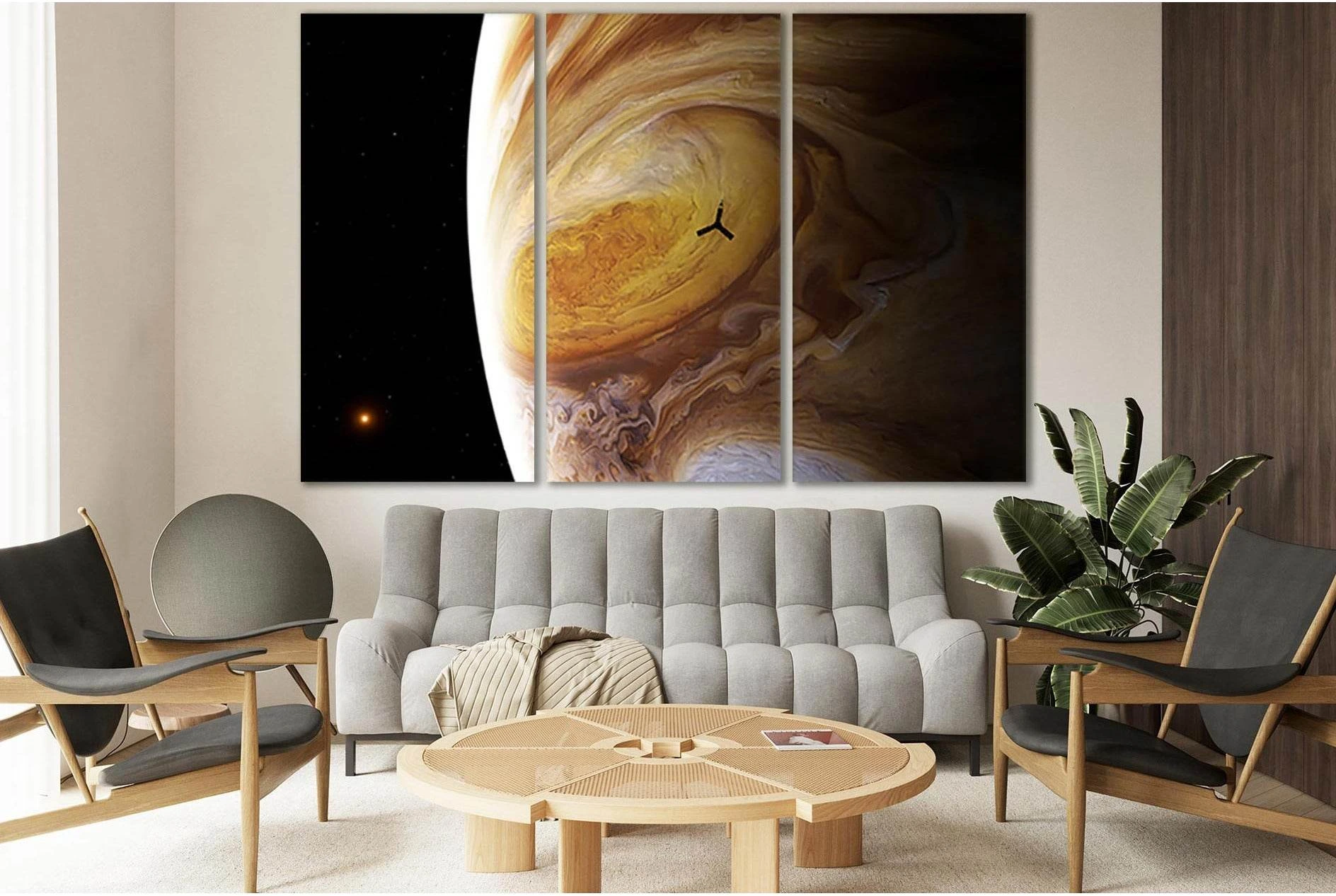 Satellite On Orbiting Jupiter №SL960 Ready to Hang Canvas Print - Zellart Canvas Prints 0new, ALL_Products, Astronomy & Space Canvas Wall Art