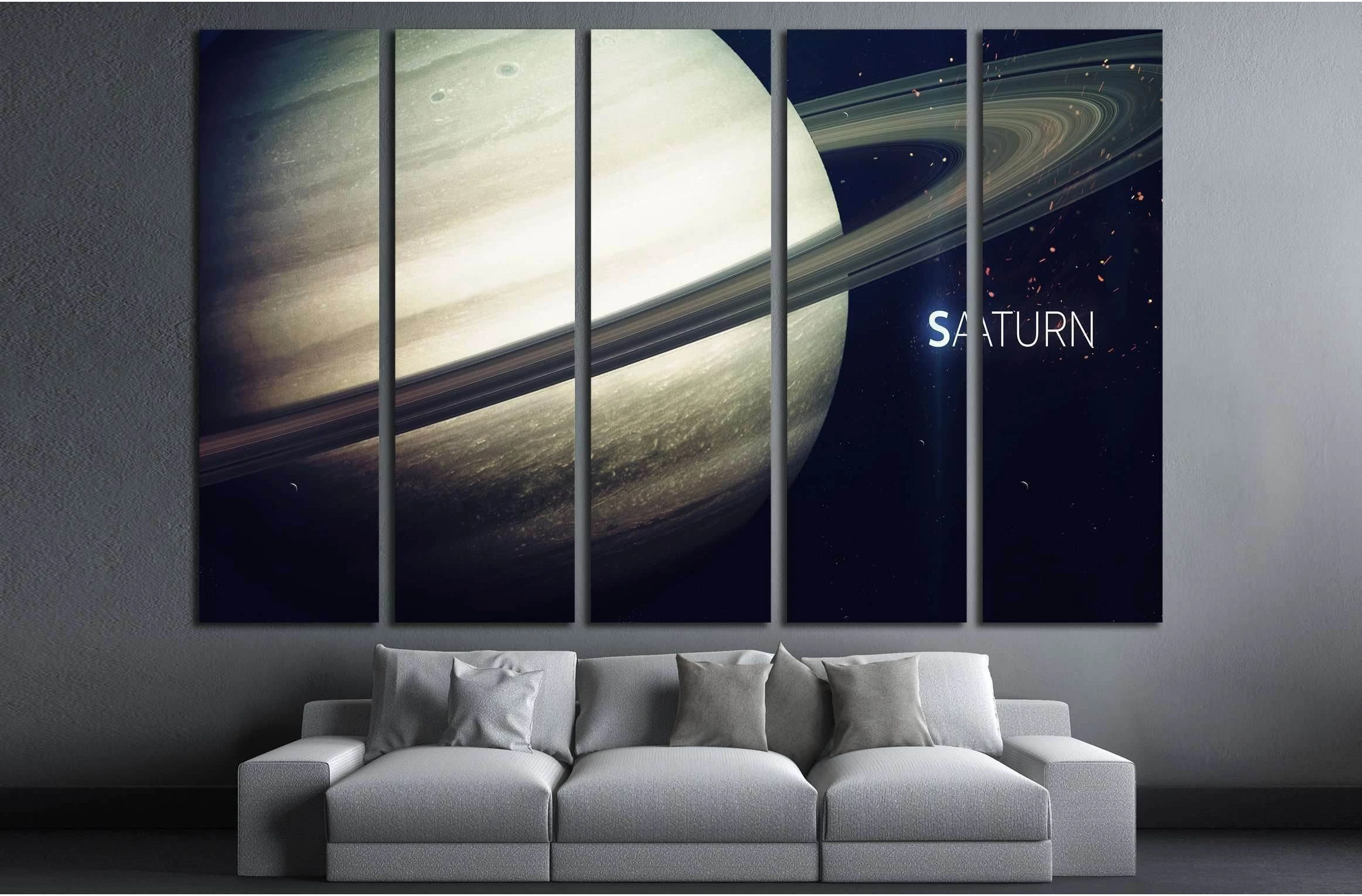 Saturn - High resolution beautiful art presents planet of the solar system №2421 Ready to Hang Canvas Print - Zellart Canvas Prints ALL_Products, s-2421