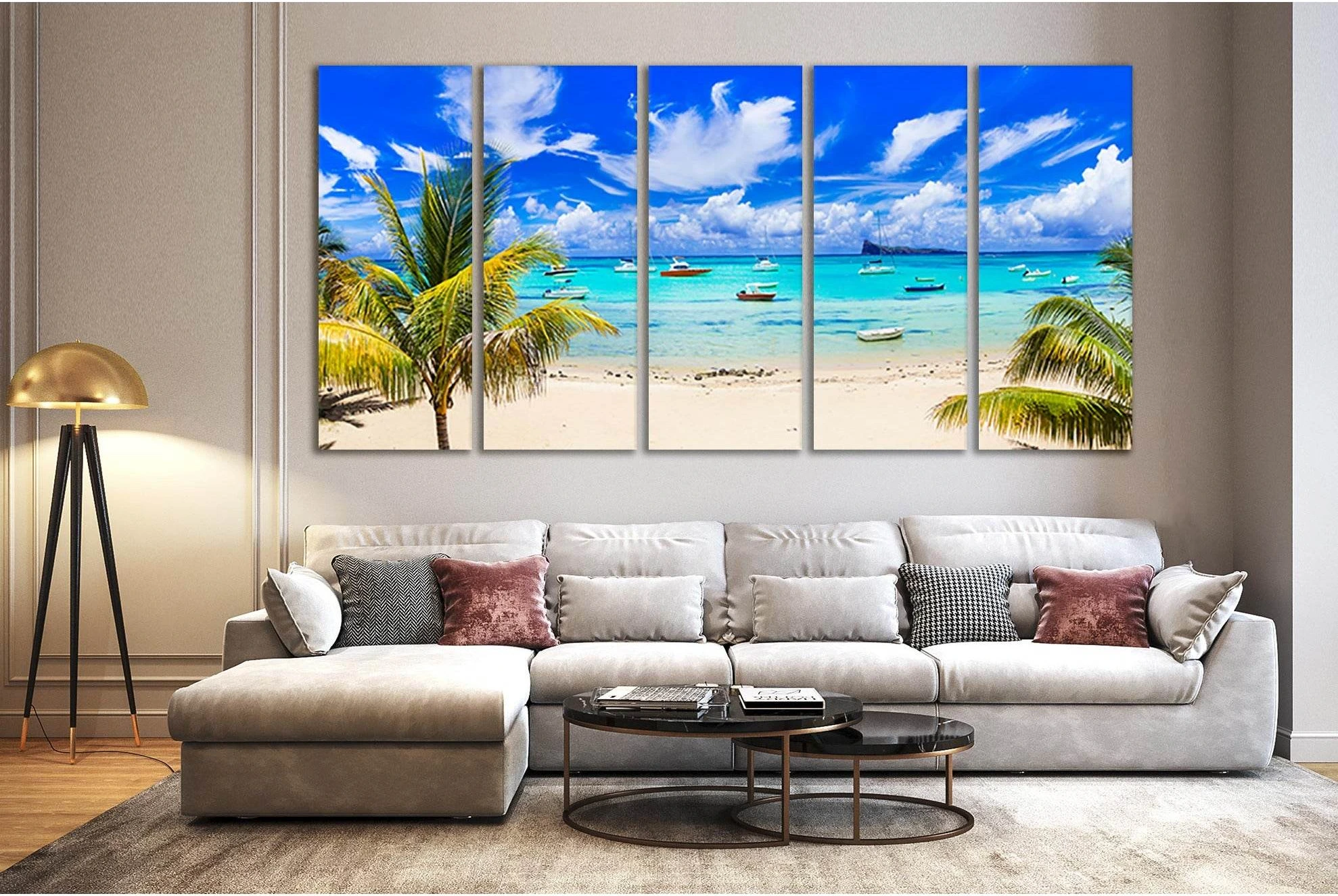Scenic Beach Mauritius Island №SL69 Ready to Hang Canvas Print - Zellart Canvas Prints 0new, ALL_Products, Beach Ocean & Waves