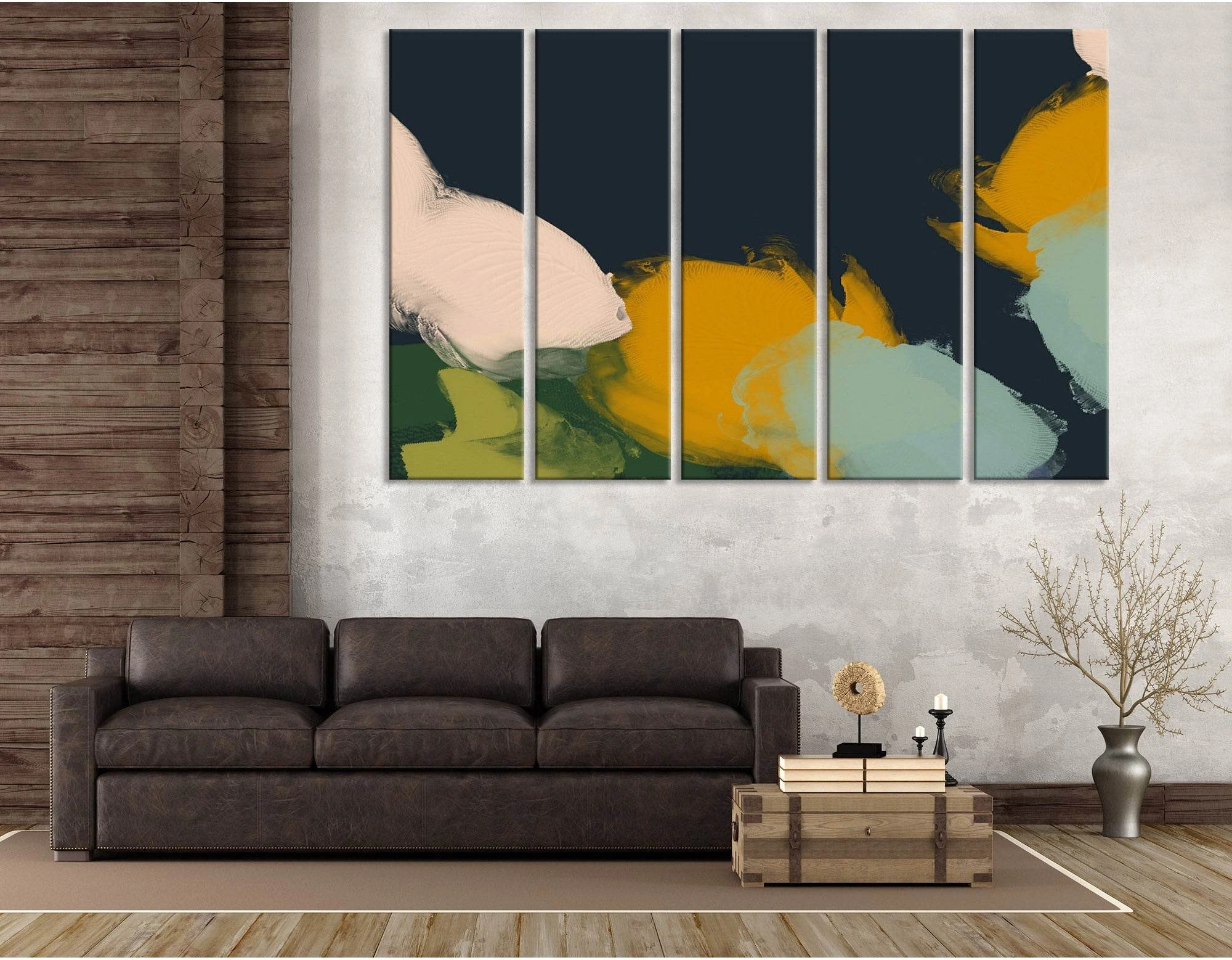School Of Fish Abstract №04402 Ready to Hang Canvas Print - Zellart Canvas Prints ALL_Products