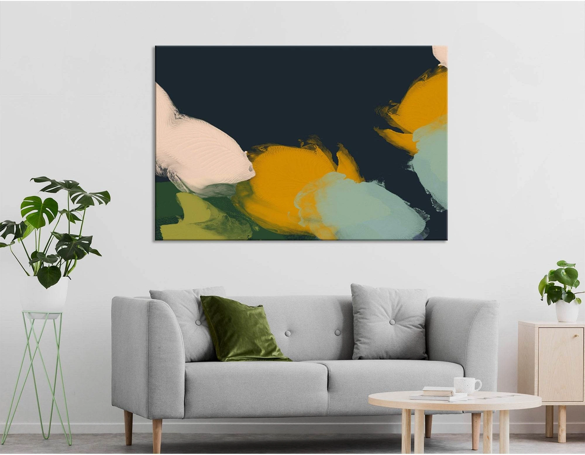School Of Fish Abstract №04402 Ready to Hang Canvas Print - Zellart Canvas Prints ALL_Products