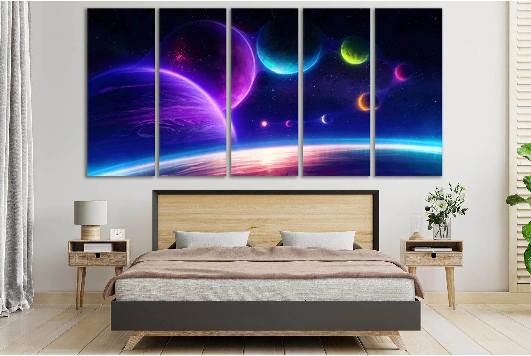 Sci Fi Planets №SL430 Ready to Hang Canvas Print - Zellart Canvas Prints 0new, ALL_Products, Astronomy & Space Canvas Wall Art