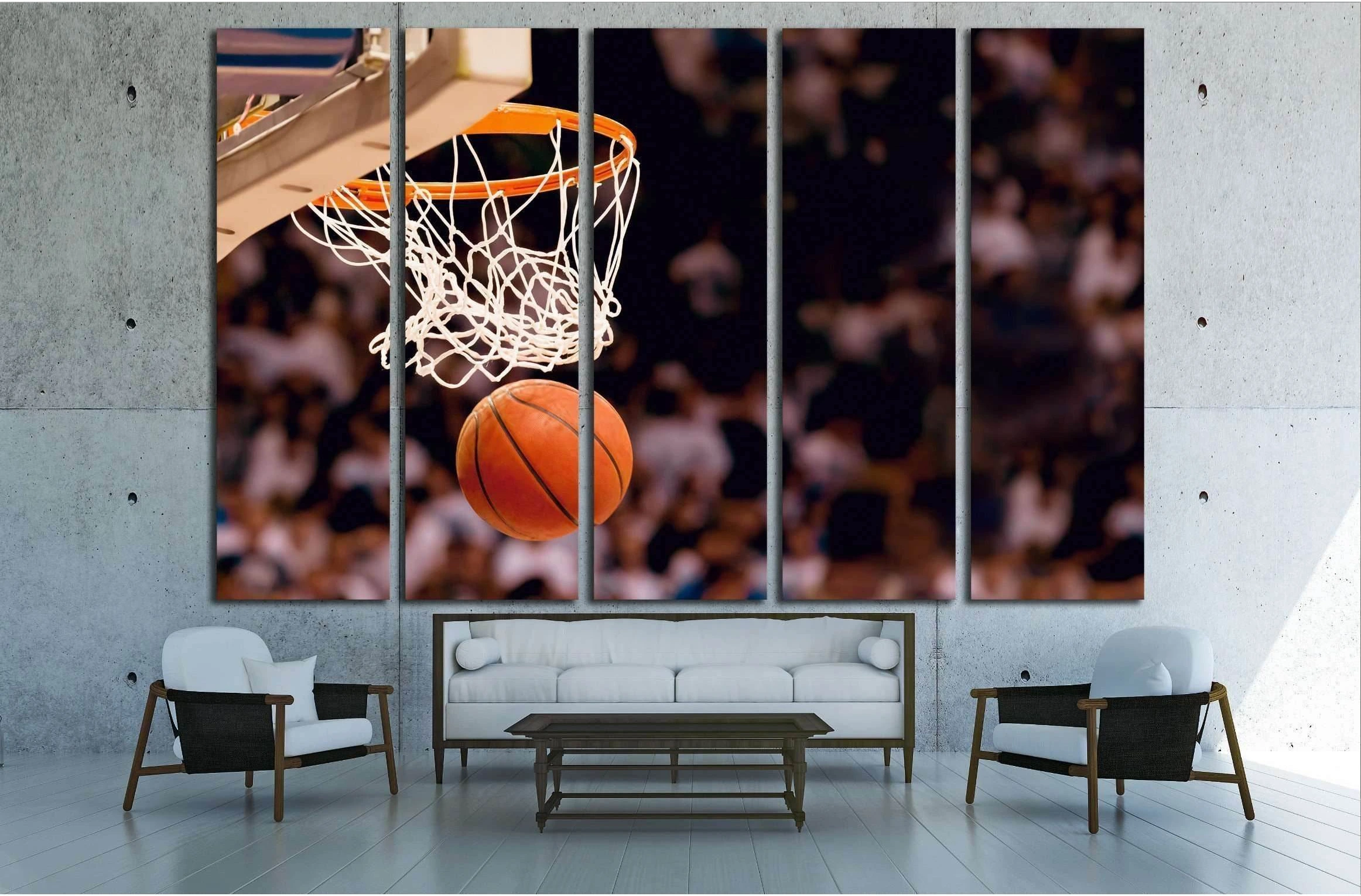 Scoring the winning points at a basketball game №2125 Ready to Hang Canvas Print - Zellart Canvas Prints ALL_Products, s-2125