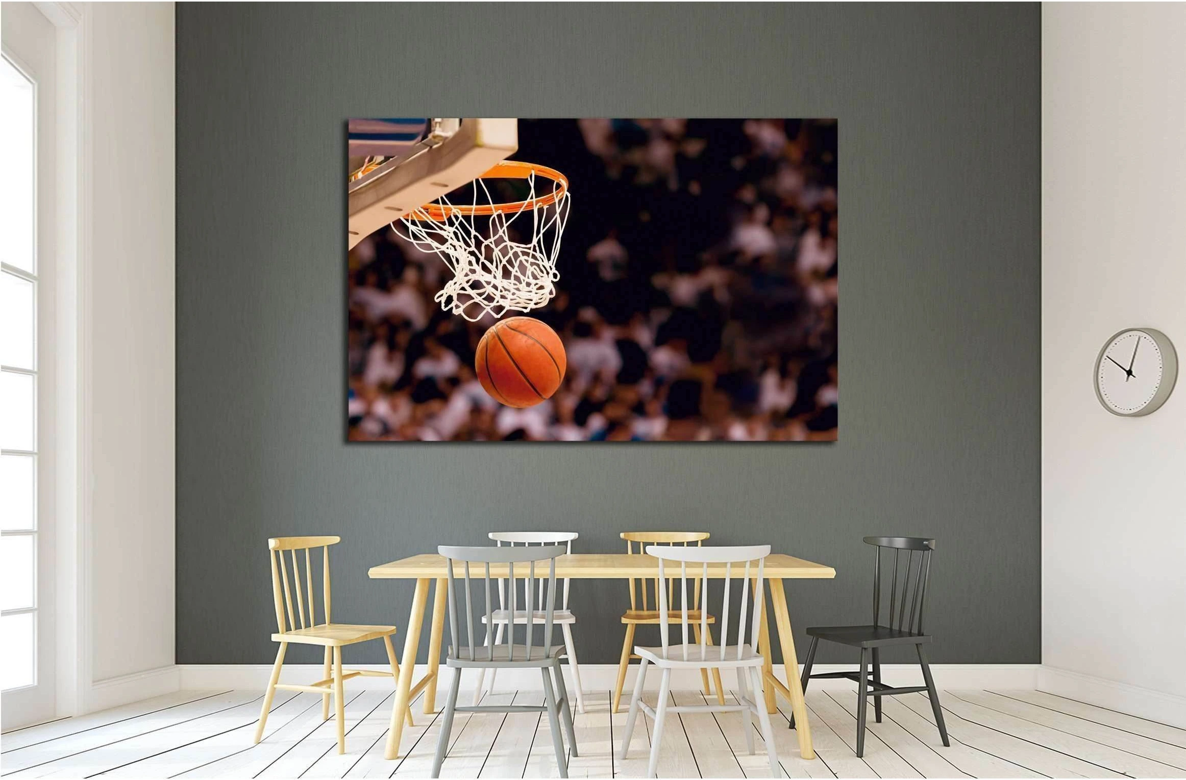 Scoring the winning points at a basketball game №2125 Ready to Hang Canvas Print - Zellart Canvas Prints ALL_Products, s-2125