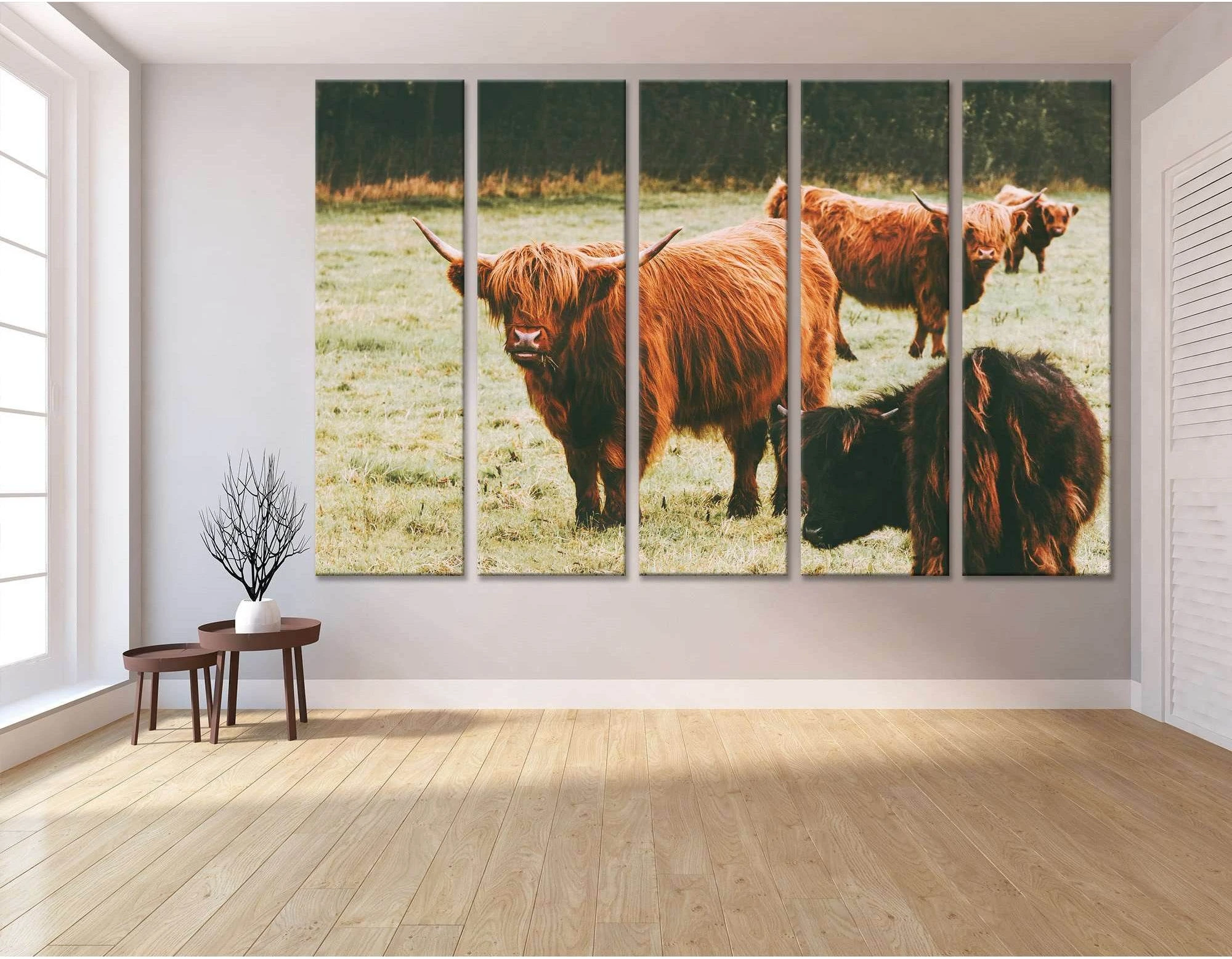 Scottish Highland Cattle №04124 Ready to Hang Canvas Print - Zellart Canvas Prints ALL_Products