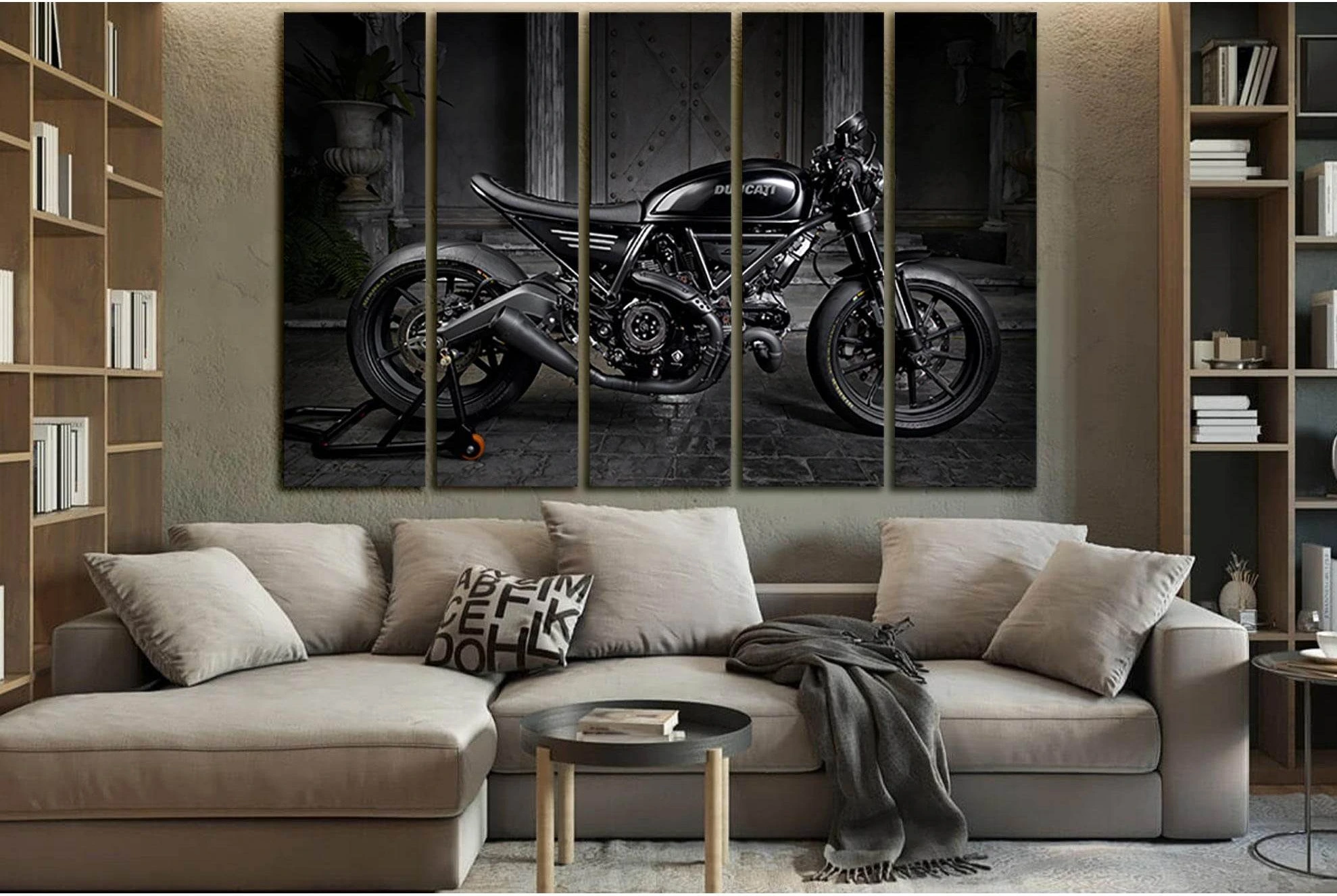 Scrambler Black Custom Bikes №SL1442 Ready to Hang Canvas Print - Zellart Canvas Prints 0new, ALL_Products, Engine
