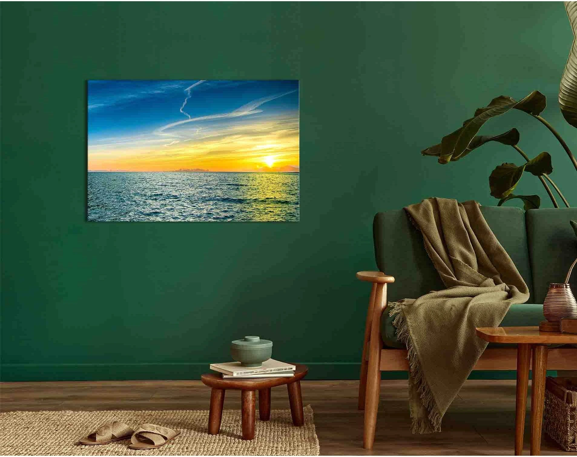 Sea channel at sunrise №D1236 Ready to Hang Canvas Print - Zellart Canvas Prints 0new, ALL_Products, Sunrise & sunset wall art