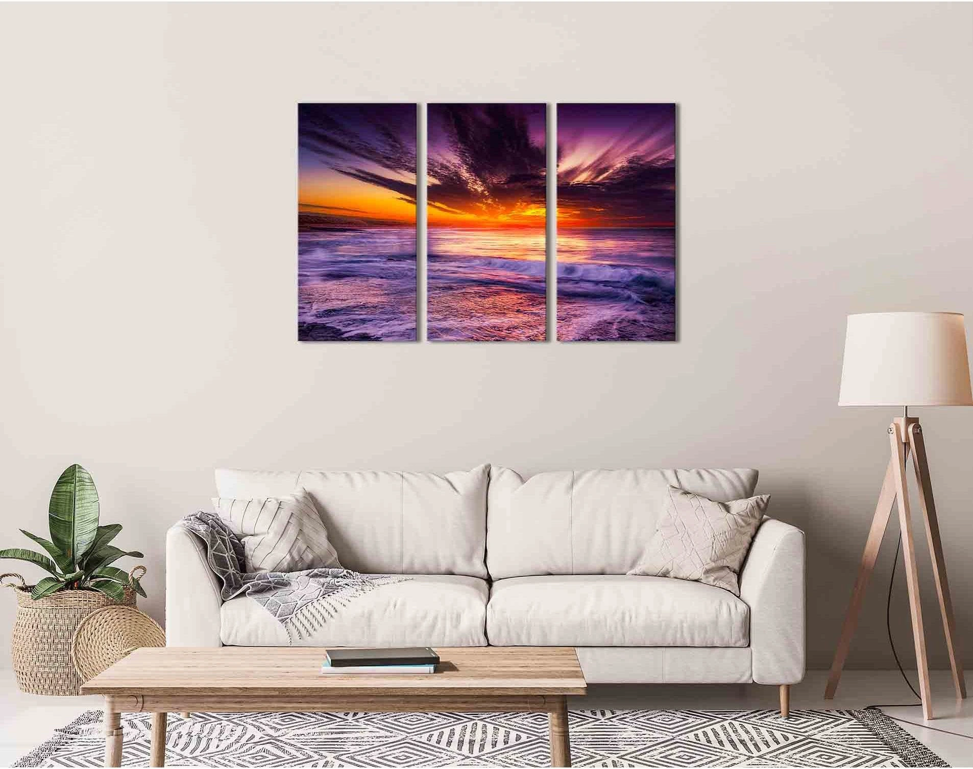 Sea landscape images №D1217 Ready to Hang Canvas Print - Zellart Canvas Prints 0new, ALL_Products, Sunrise & sunset wall art
