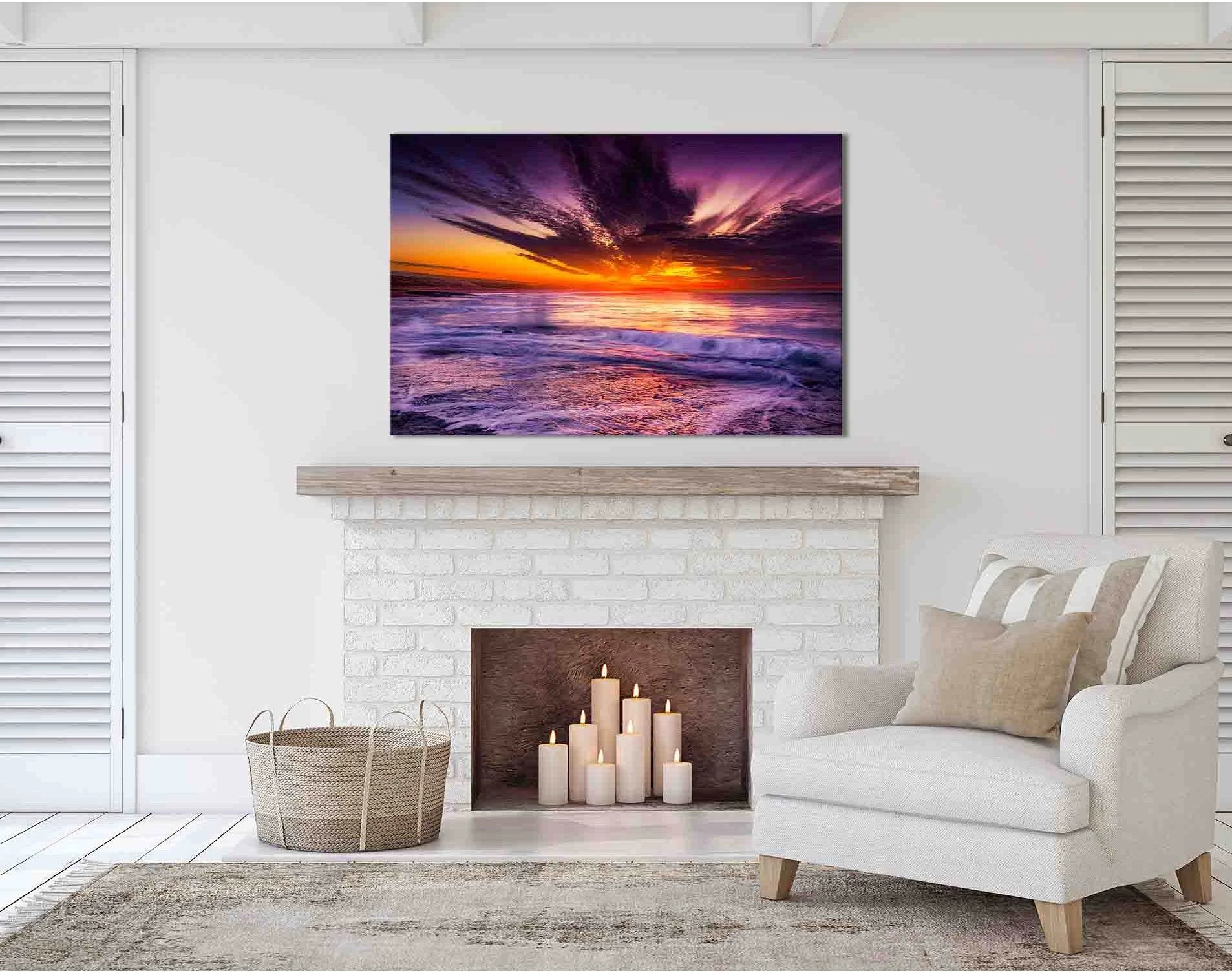 Sea landscape images №D1217 Ready to Hang Canvas Print - Zellart Canvas Prints 0new, ALL_Products, Sunrise & sunset wall art