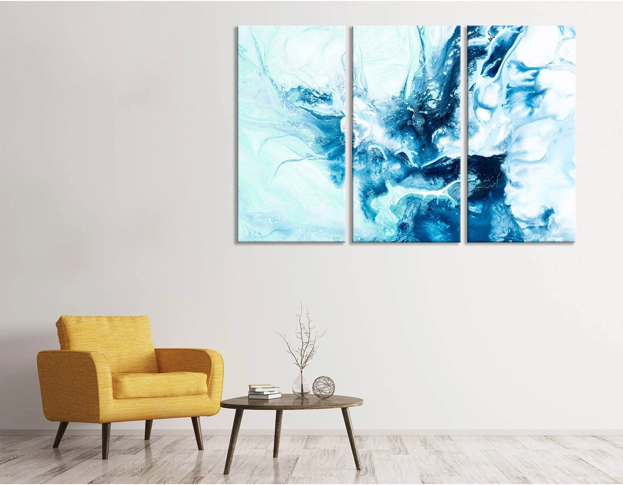 Sea Splatter Abstract №04423 Ready to Hang Canvas Print - Zellart Canvas Prints ALL_Products
