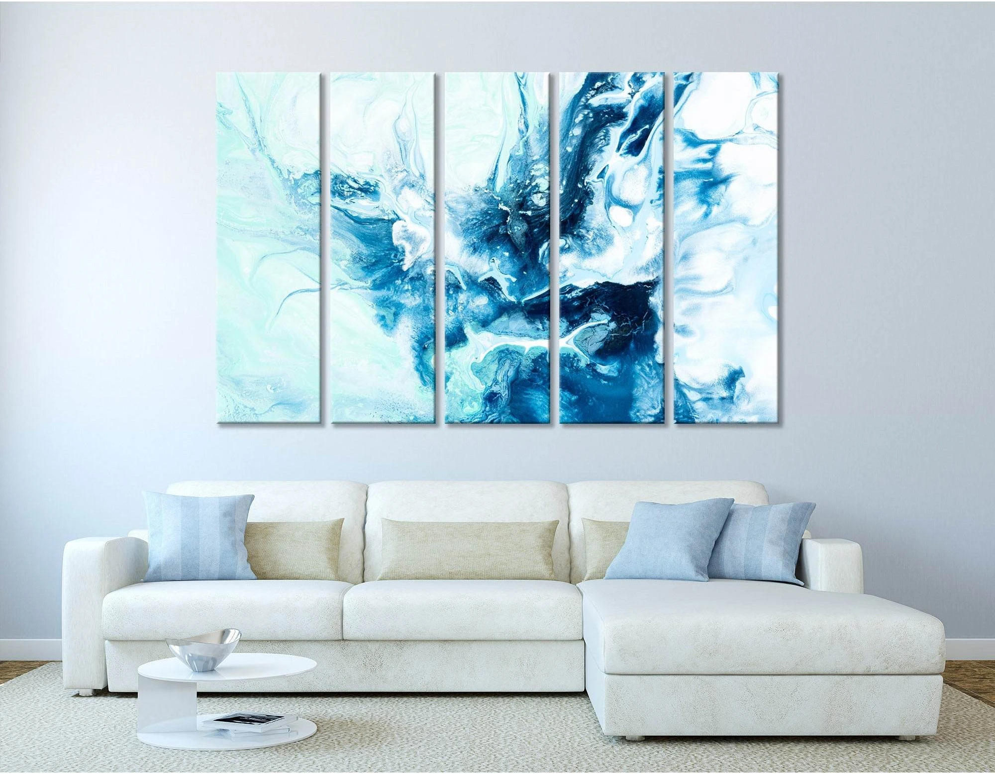 Sea Splatter Abstract №04423 Ready to Hang Canvas Print - Zellart Canvas Prints ALL_Products
