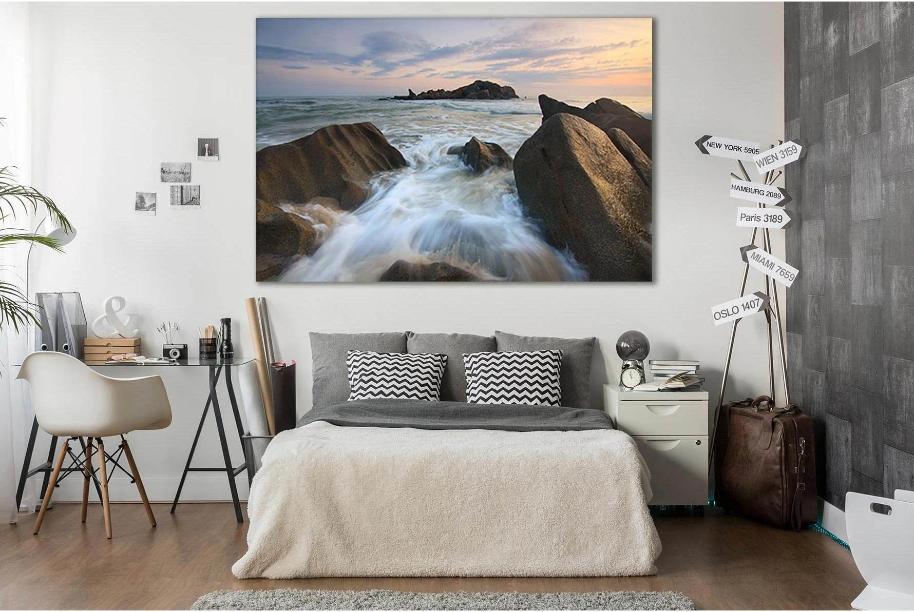 Sea Stones №SL171 Ready to Hang Canvas Print - Zellart Canvas Prints 0new, ALL_Products, Beach Ocean & Waves