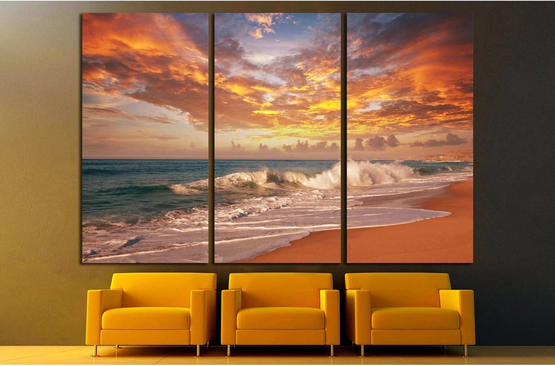 sea sunset №2685 Ready to Hang Canvas Print - Zellart Canvas Prints ALL_Products, s-2685