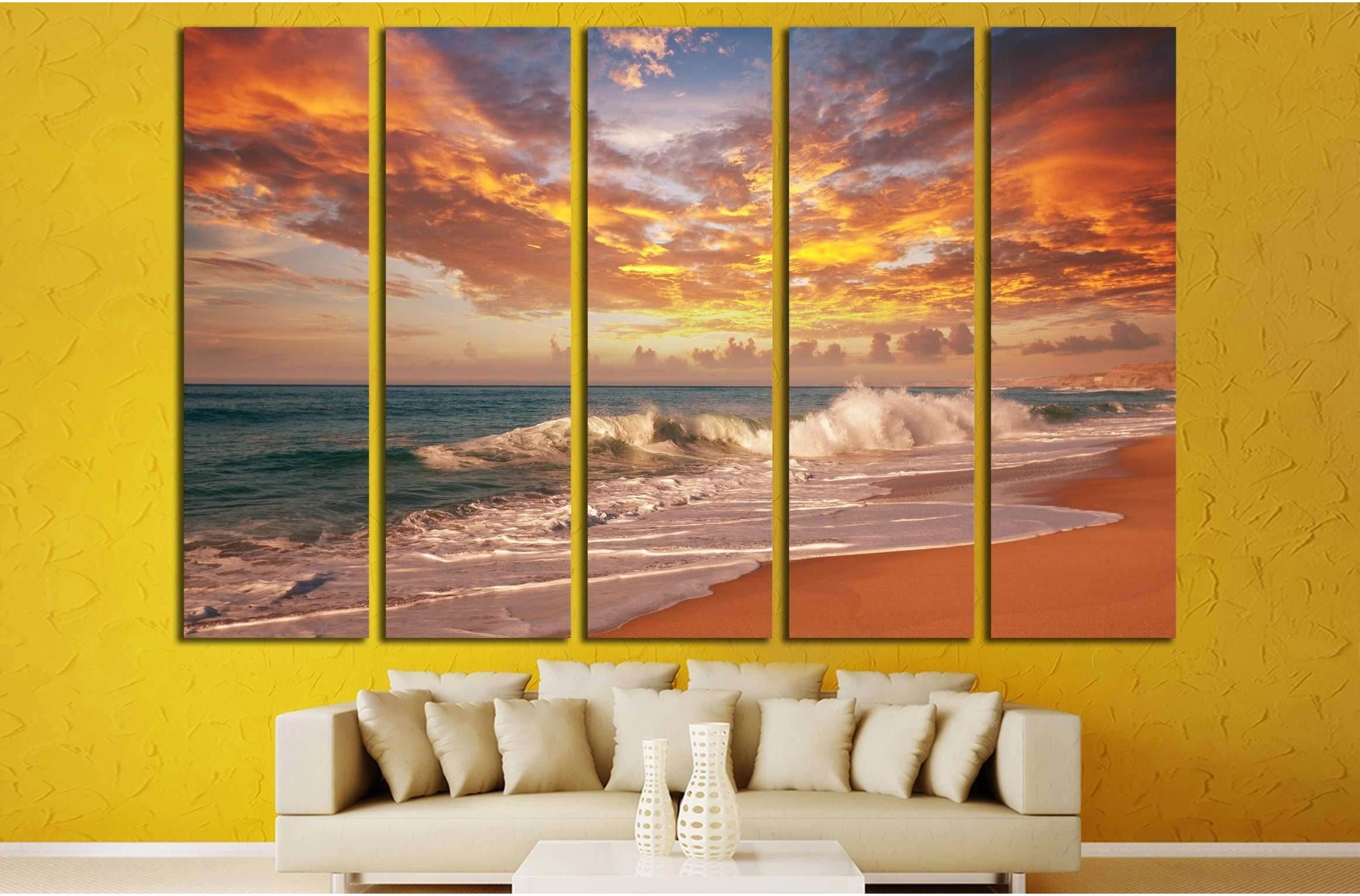 sea sunset №2685 Ready to Hang Canvas Print - Zellart Canvas Prints ALL_Products, s-2685