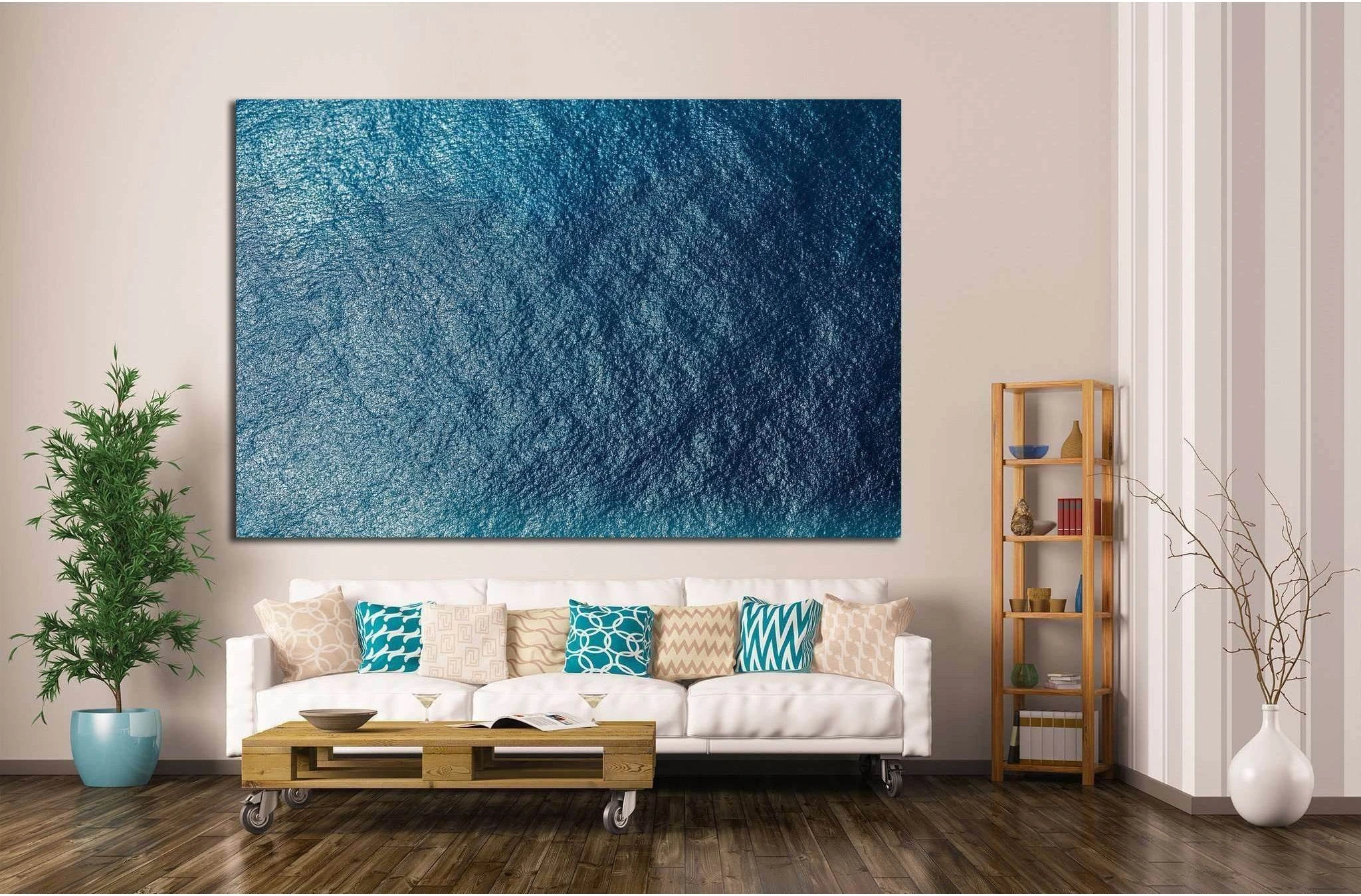 Sea surface aerial view №1401 Ready to Hang Canvas Print - Zellart Canvas Prints ALL_Products, s-1401