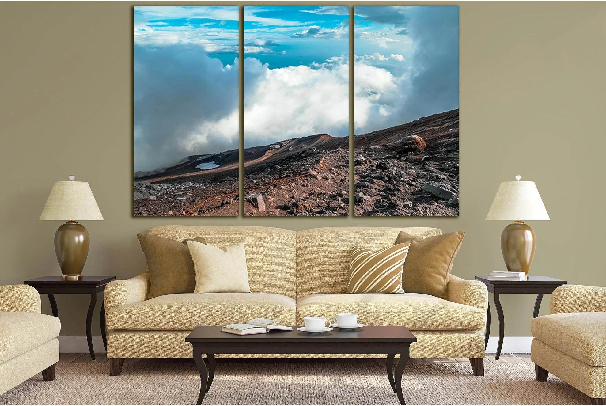 Sea View From The Mountain №SL169 Ready to Hang Canvas Print - Zellart Canvas Prints 0new, ALL_Products, Beach Ocean & Waves
