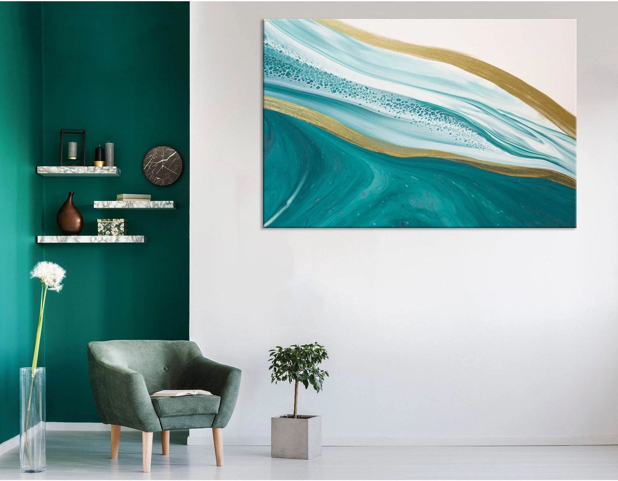 Sea Wave Abstract №04291 Ready to Hang Canvas Print - Zellart Canvas Prints ALL_Products