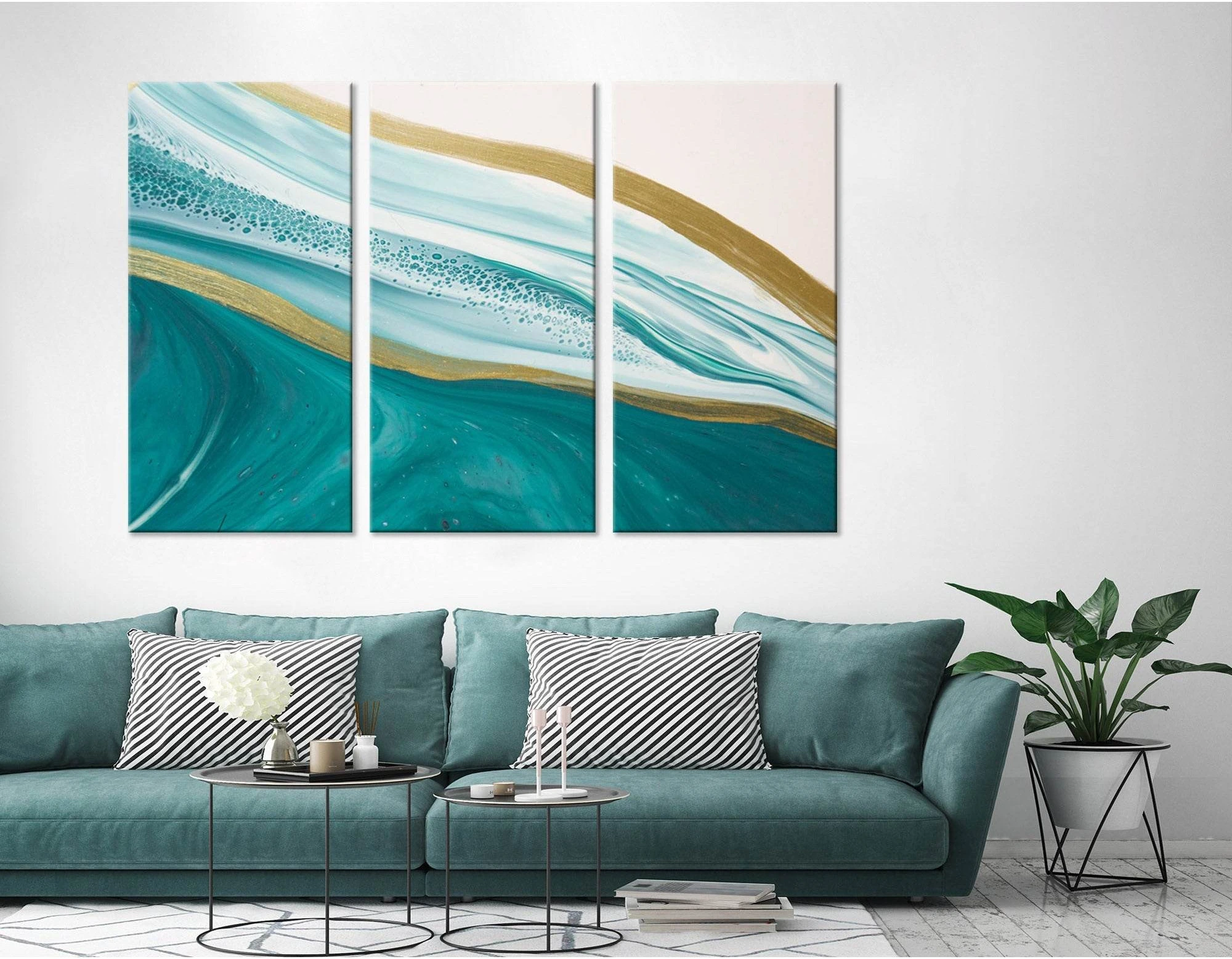 Sea Wave Abstract №04291 Ready to Hang Canvas Print - Zellart Canvas Prints ALL_Products