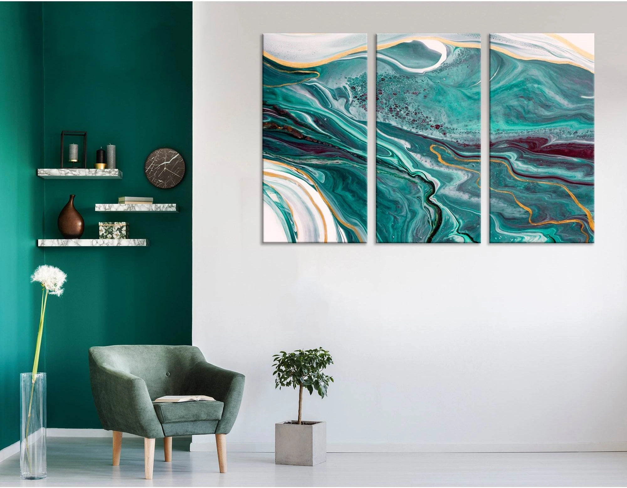 Sea Waves Abstract №04290 Ready to Hang Canvas Print - Zellart Canvas Prints ALL_Products