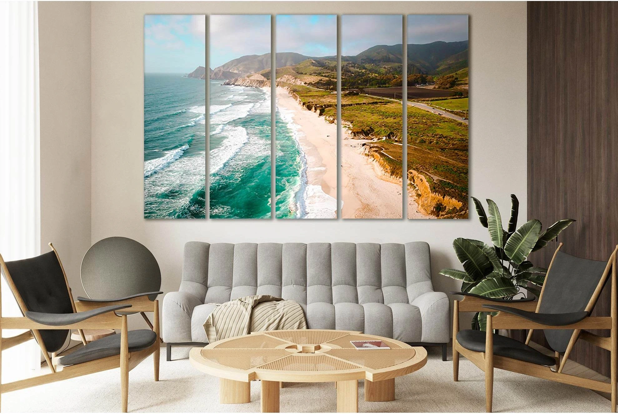Sea Waves Line On The Beach №SL166 Ready to Hang Canvas Print - Zellart Canvas Prints 0new, ALL_Products, Beach Ocean & Waves
