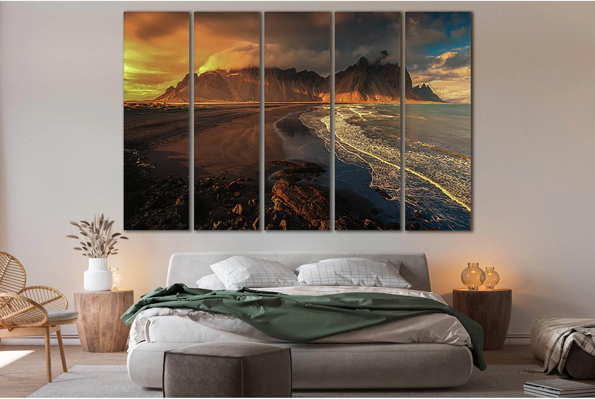 Seashore With Hills №SL159 Ready to Hang Canvas Print - Zellart Canvas Prints 0new, ALL_Products, Beach Ocean & Waves
