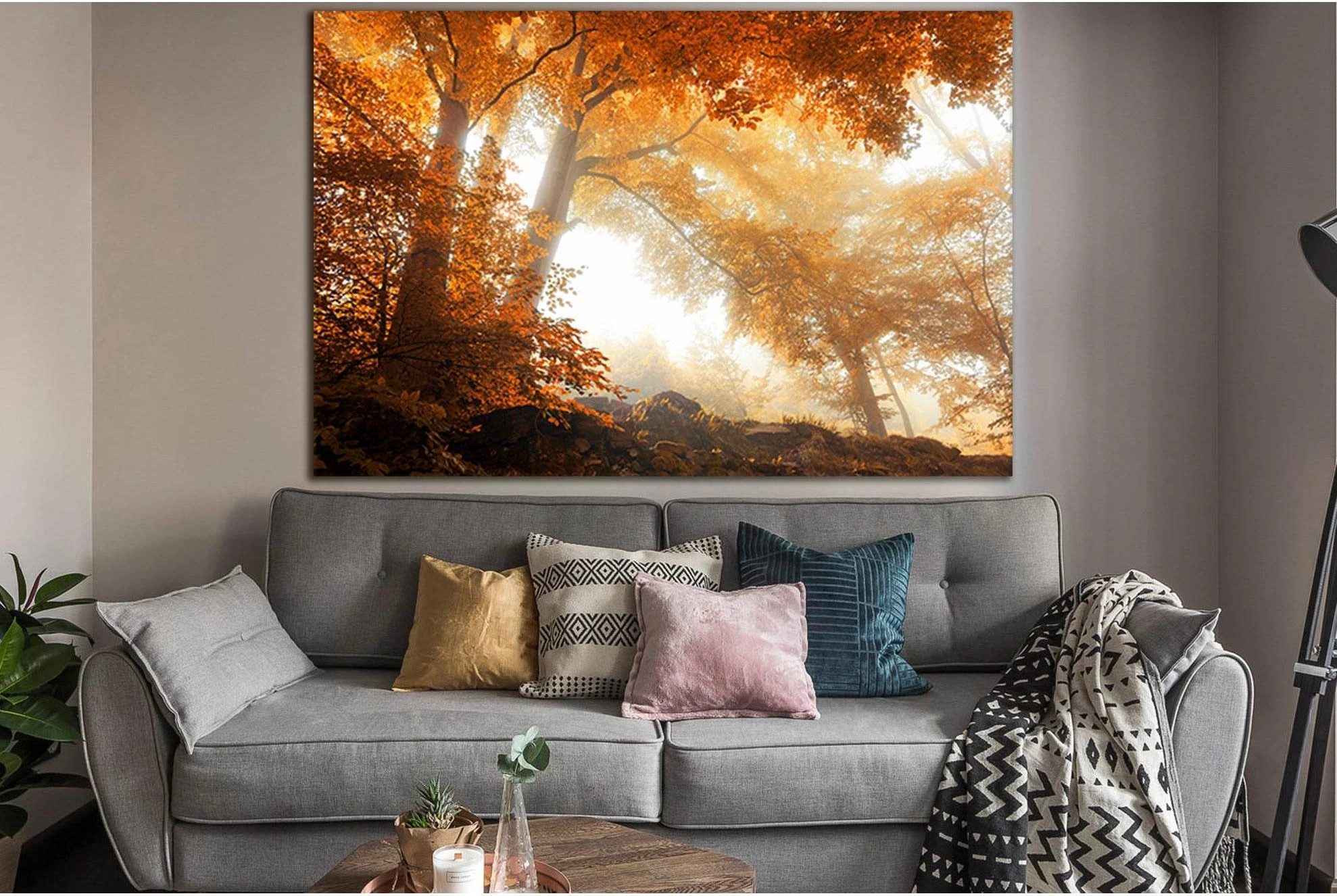 Seasons Autumn Trees №SL1066 Ready to Hang Canvas Print - Zellart Canvas Prints 0new, ALL_Products, Trees Wall Art