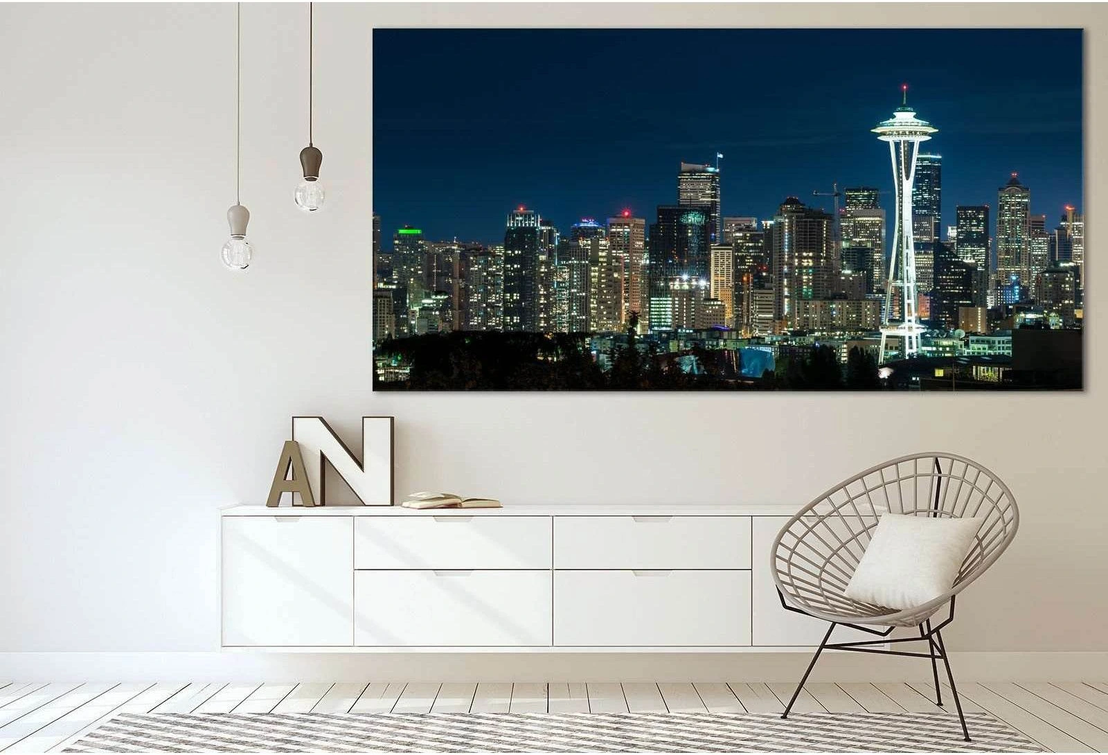 Seattle Cityscape №3020 Ready to Hang Canvas Print - Zellart Canvas Prints ALL_Products, z-3020