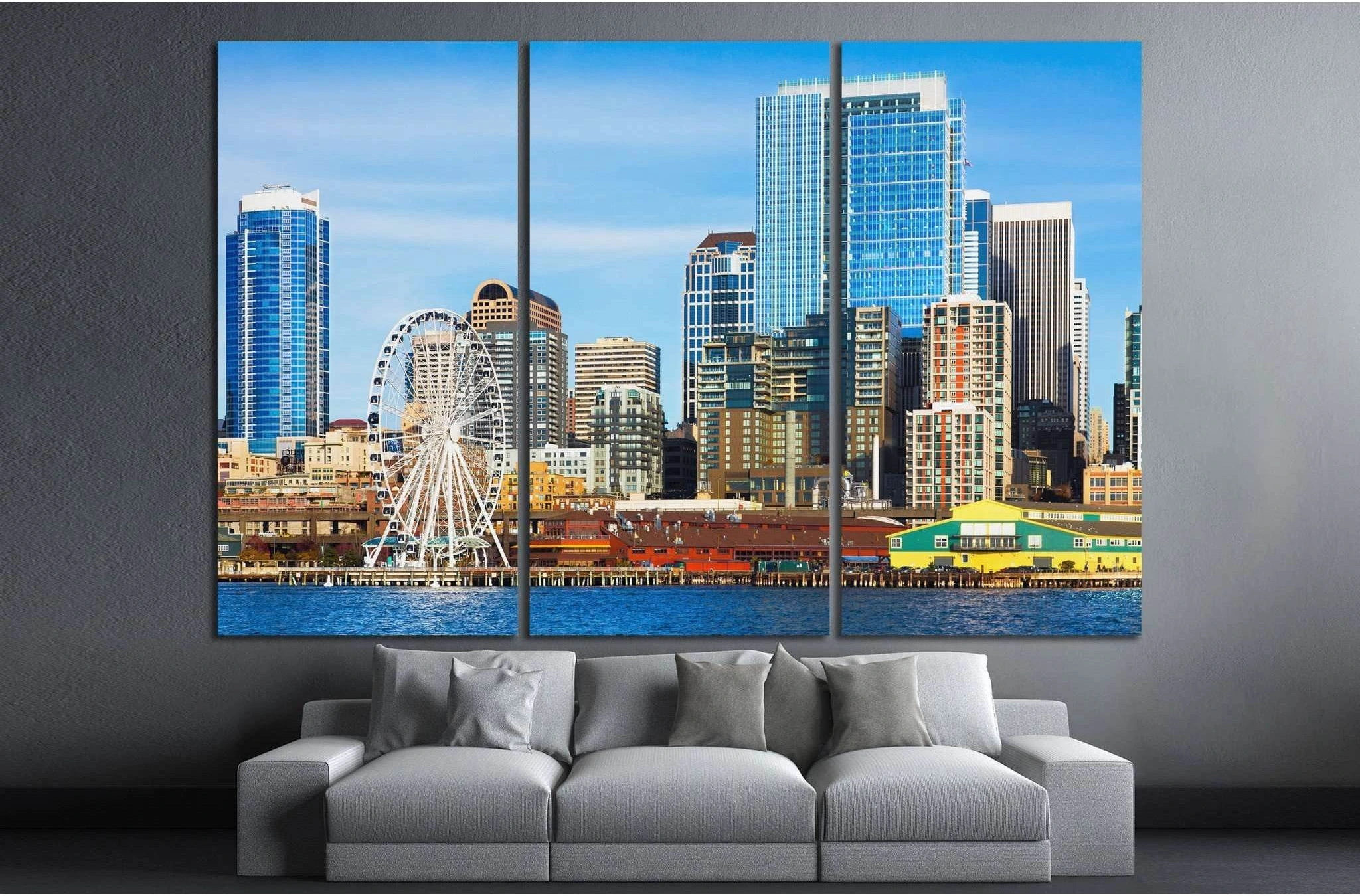 Seattle skyline №1125 Ready to Hang Canvas Print - Zellart Canvas Prints ALL_Products, s-1125