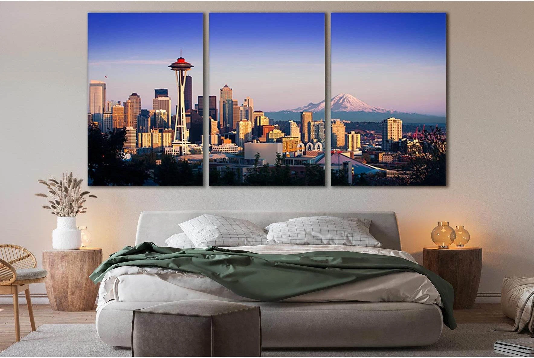 Seattle Skyline №SL334 Ready to Hang Canvas Print - Zellart Canvas Prints 0new, ALL_Products, Cityscapes & Skylines