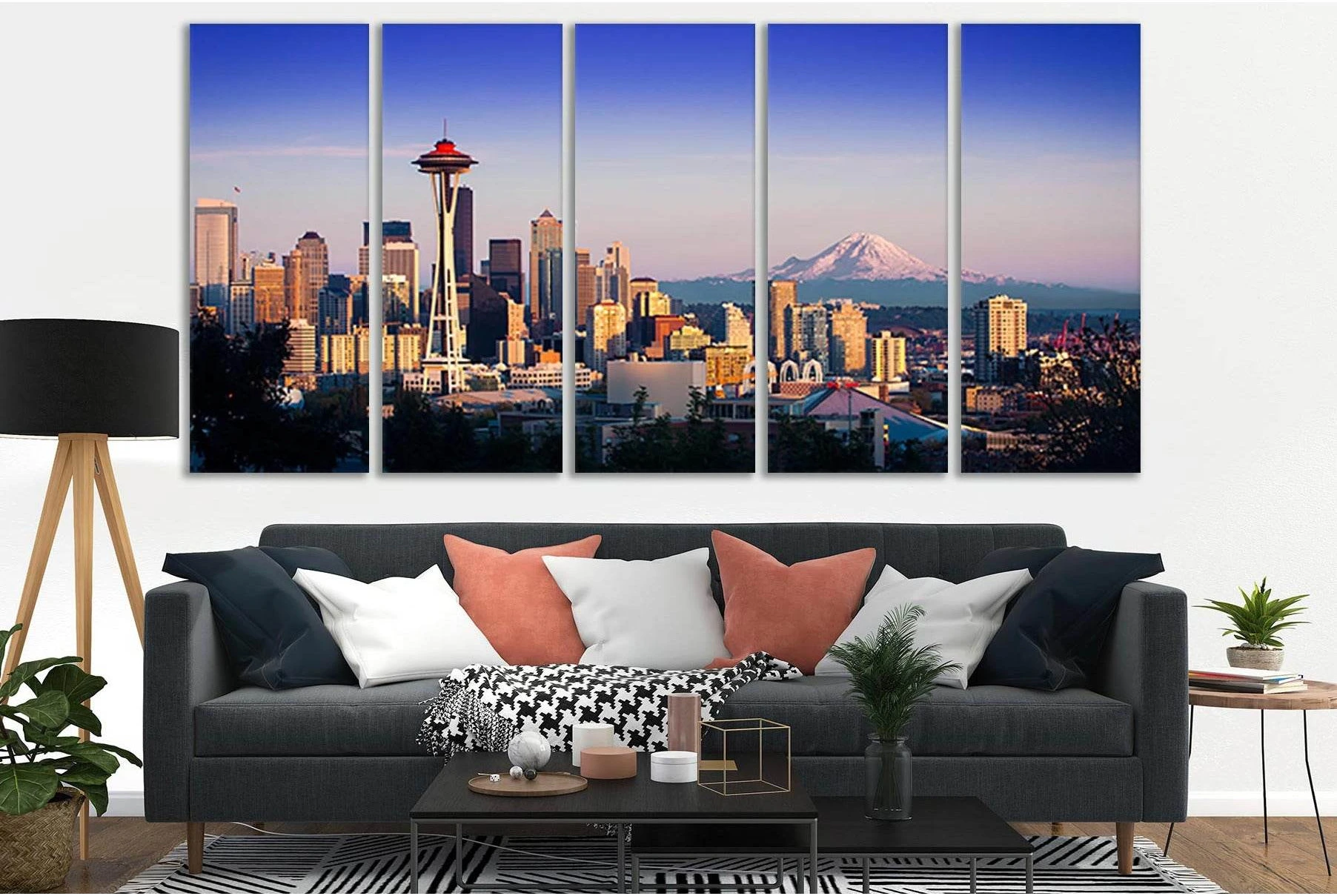 Seattle Skyline №SL334 Ready to Hang Canvas Print - Zellart Canvas Prints 0new, ALL_Products, Cityscapes & Skylines