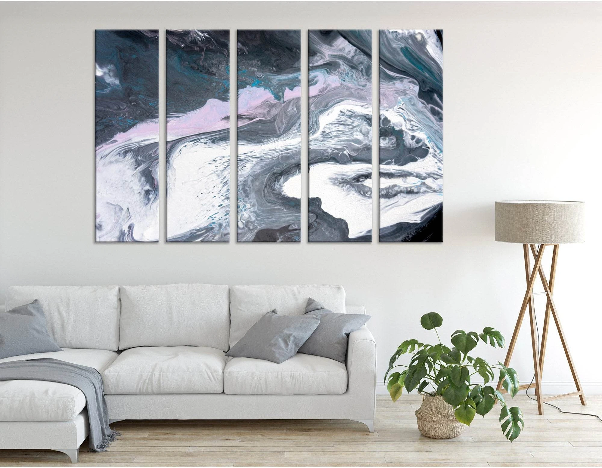 Shades Of Gray Abstract №04357 Ready to Hang Canvas Print - Zellart Canvas Prints ALL_Products