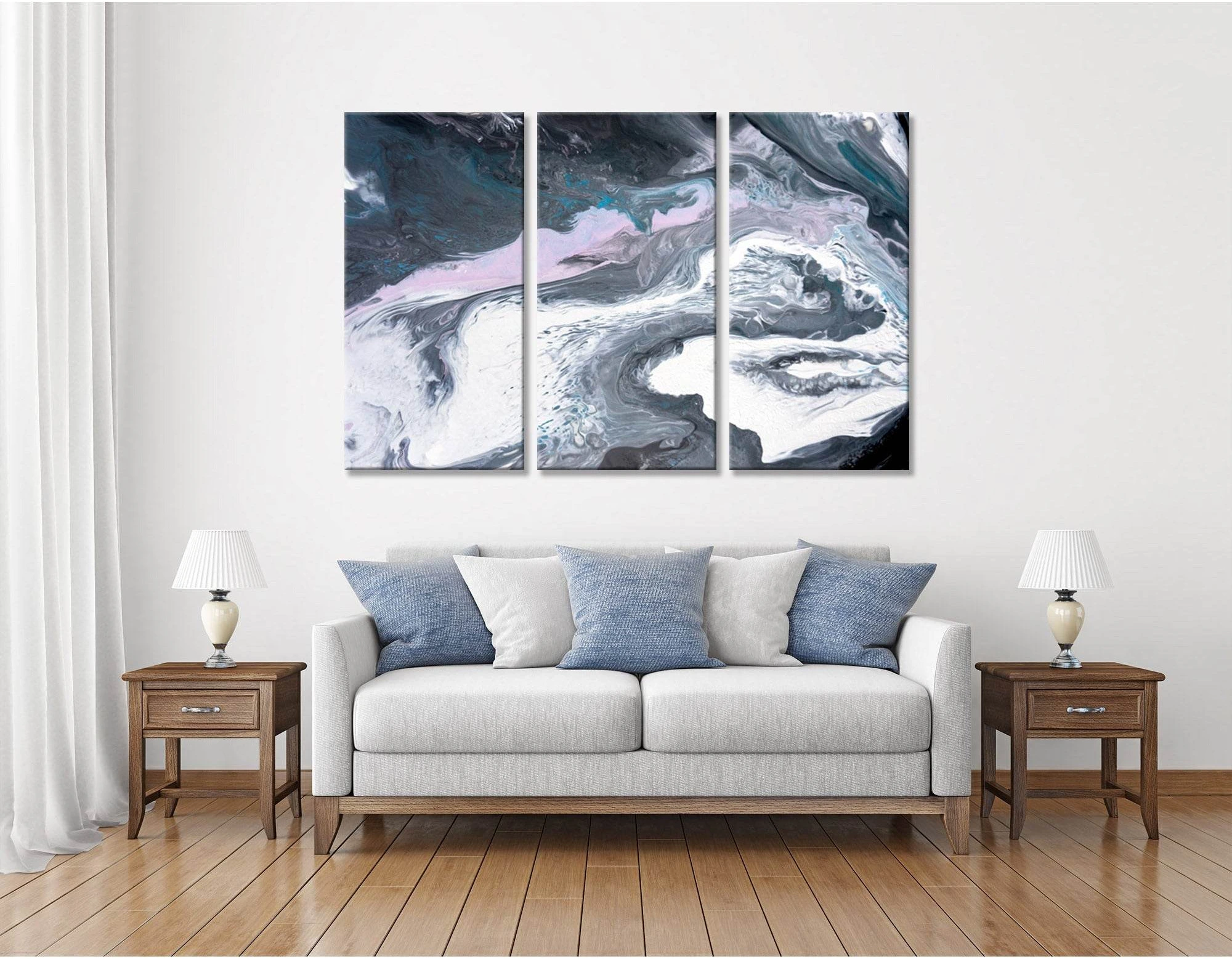 Shades Of Gray Abstract №04357 Ready to Hang Canvas Print - Zellart Canvas Prints ALL_Products