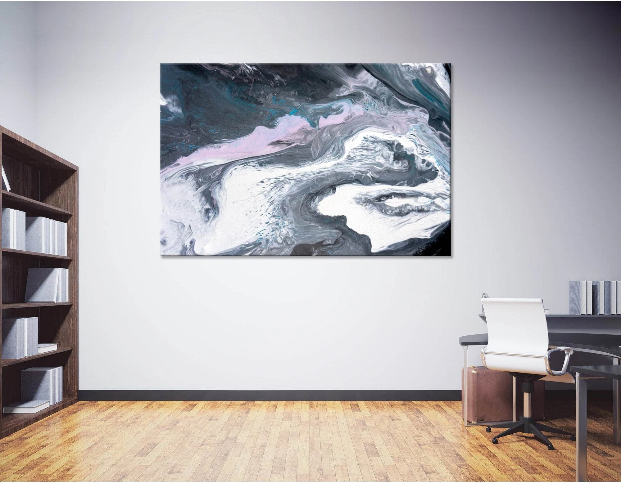 Shades Of Gray Abstract №04357 Ready to Hang Canvas Print - Zellart Canvas Prints ALL_Products