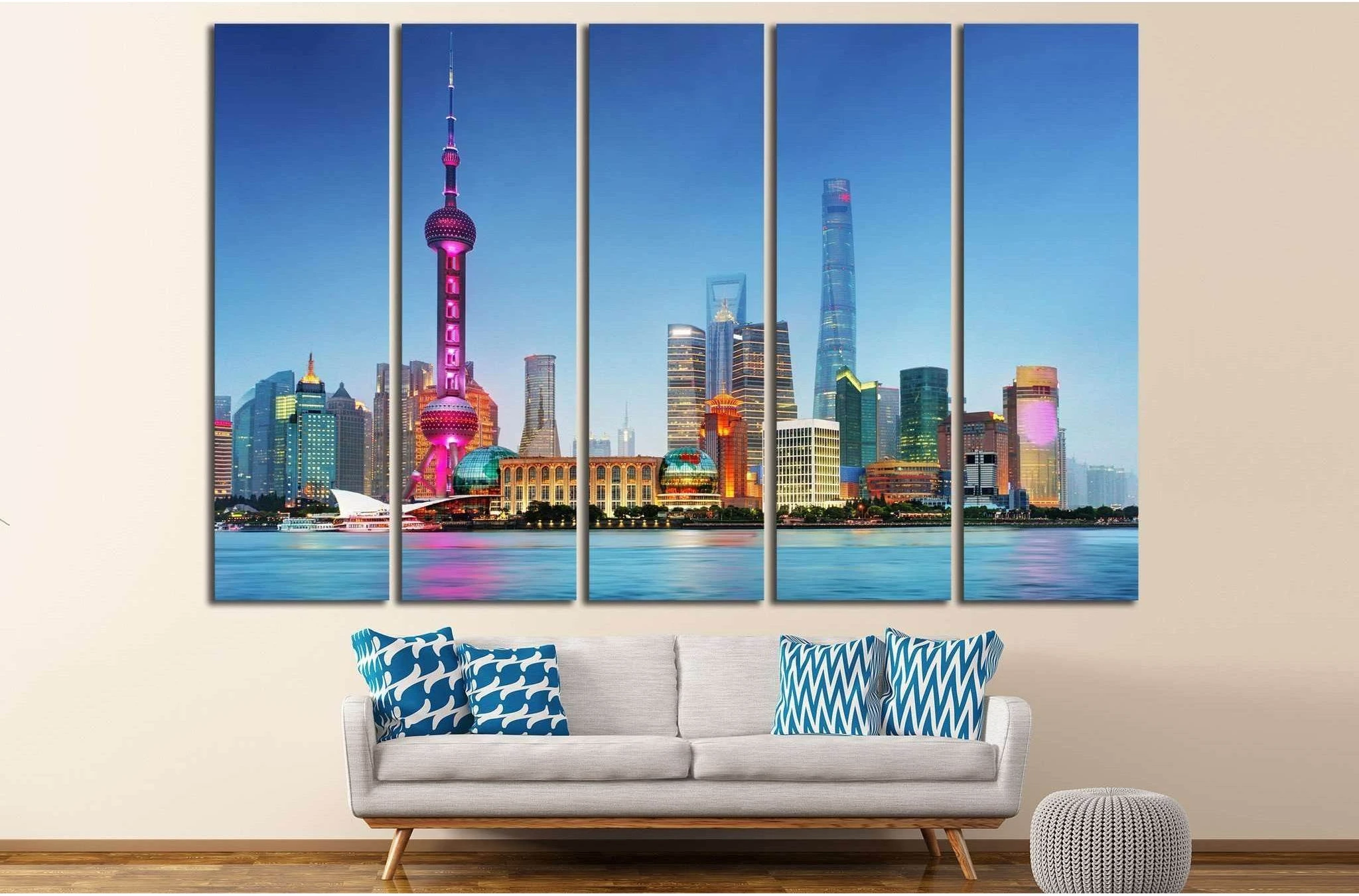 Shangahi skyline, China №581 Ready to Hang Canvas Print - Zellart Canvas Prints ALL_Products, s-581