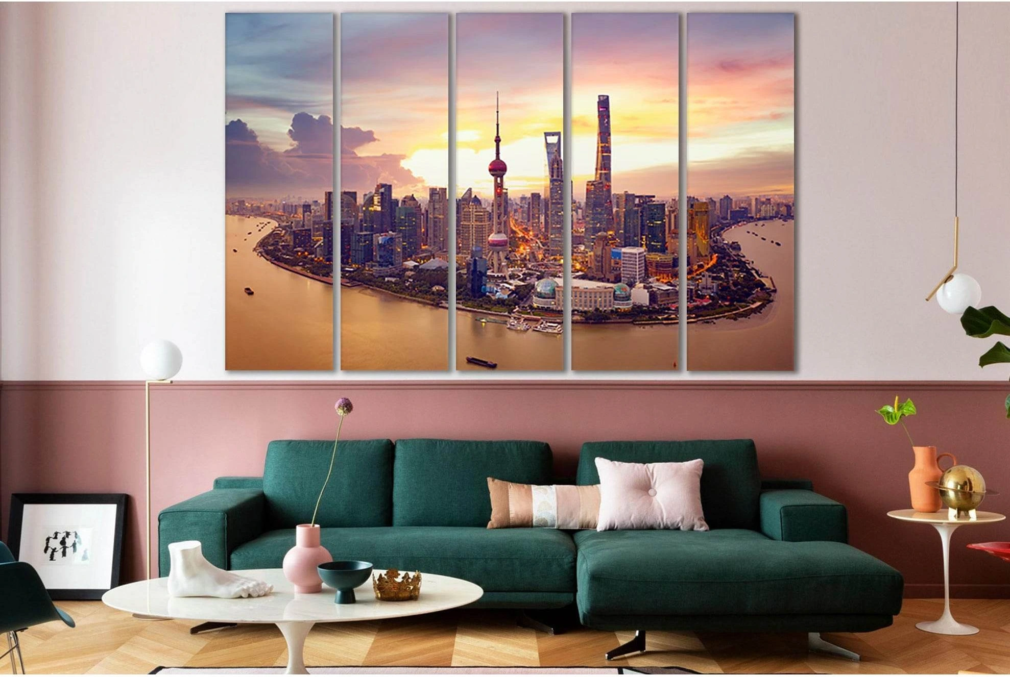 Shanghai China Huangpu River №SL354 Ready to Hang Canvas Print - Zellart Canvas Prints 0new, ALL_Products, Cityscapes & Skylines