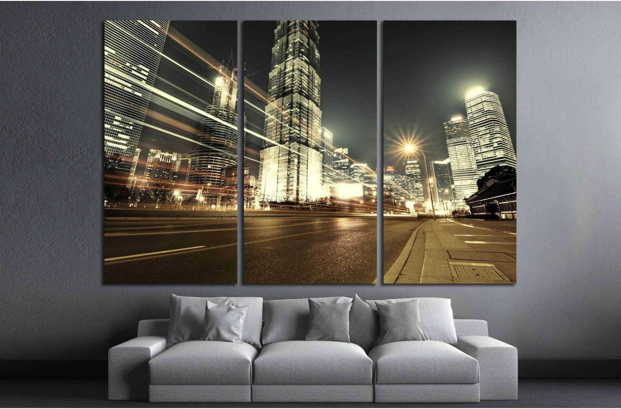 Shanghai Lujiazui Finance and Trade Zone №1527 Ready to Hang Canvas Print - Zellart Canvas Prints ALL_Products, s-1527
