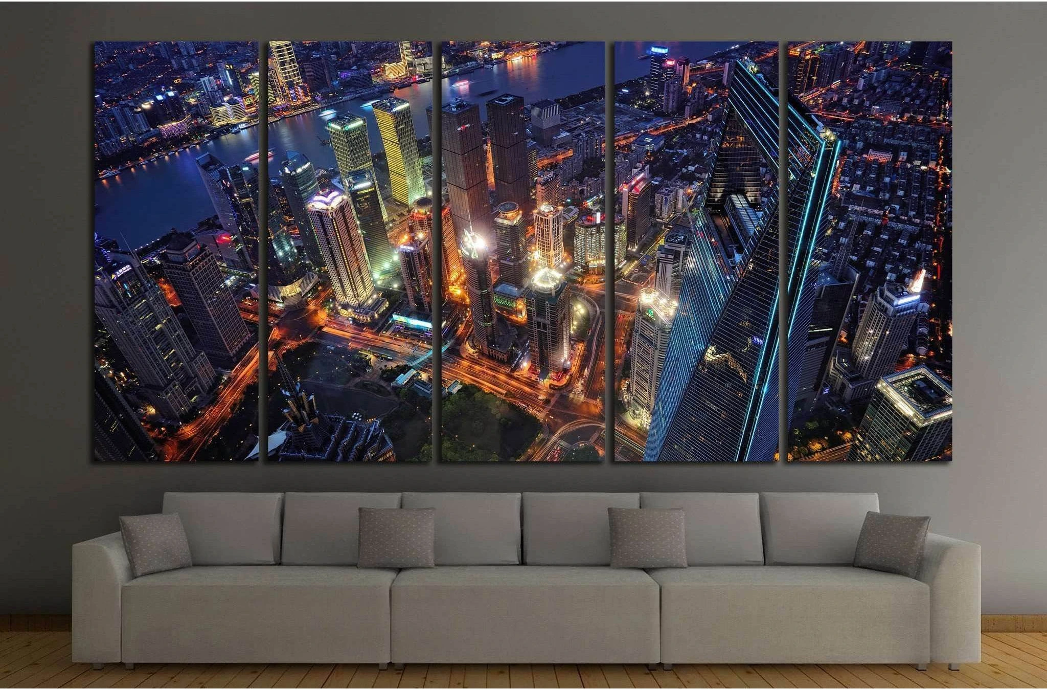 Shanghai Skyline №1234 Ready to Hang Canvas Print - Zellart Canvas Prints ALL_Products, s-1234