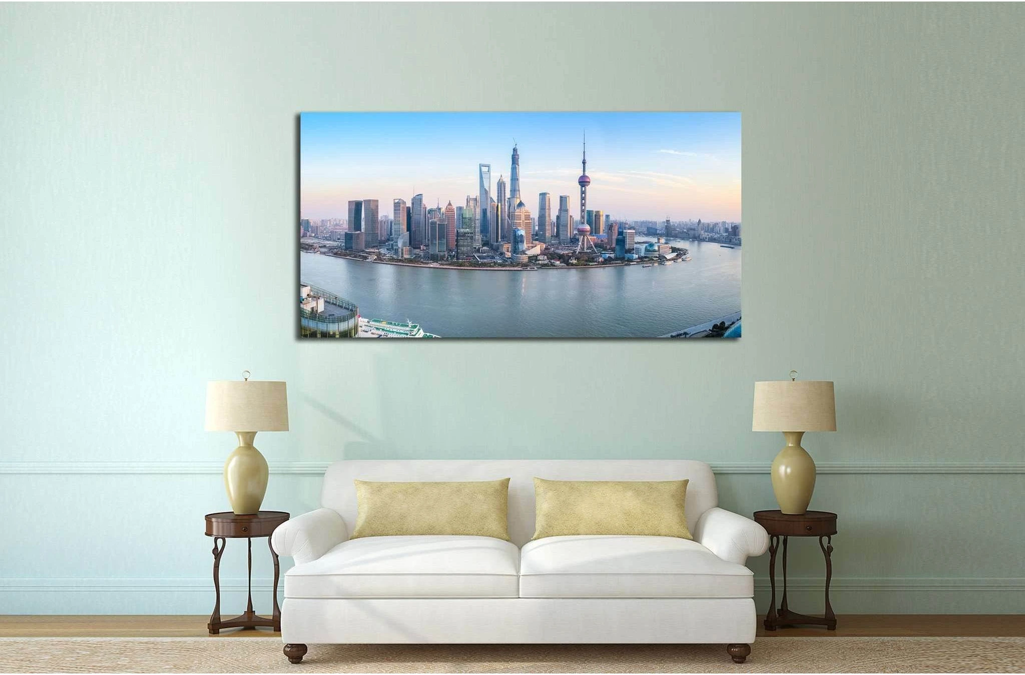 shanghai skyline №582 Ready to Hang Canvas Print - Zellart Canvas Prints ALL_Products, s-582