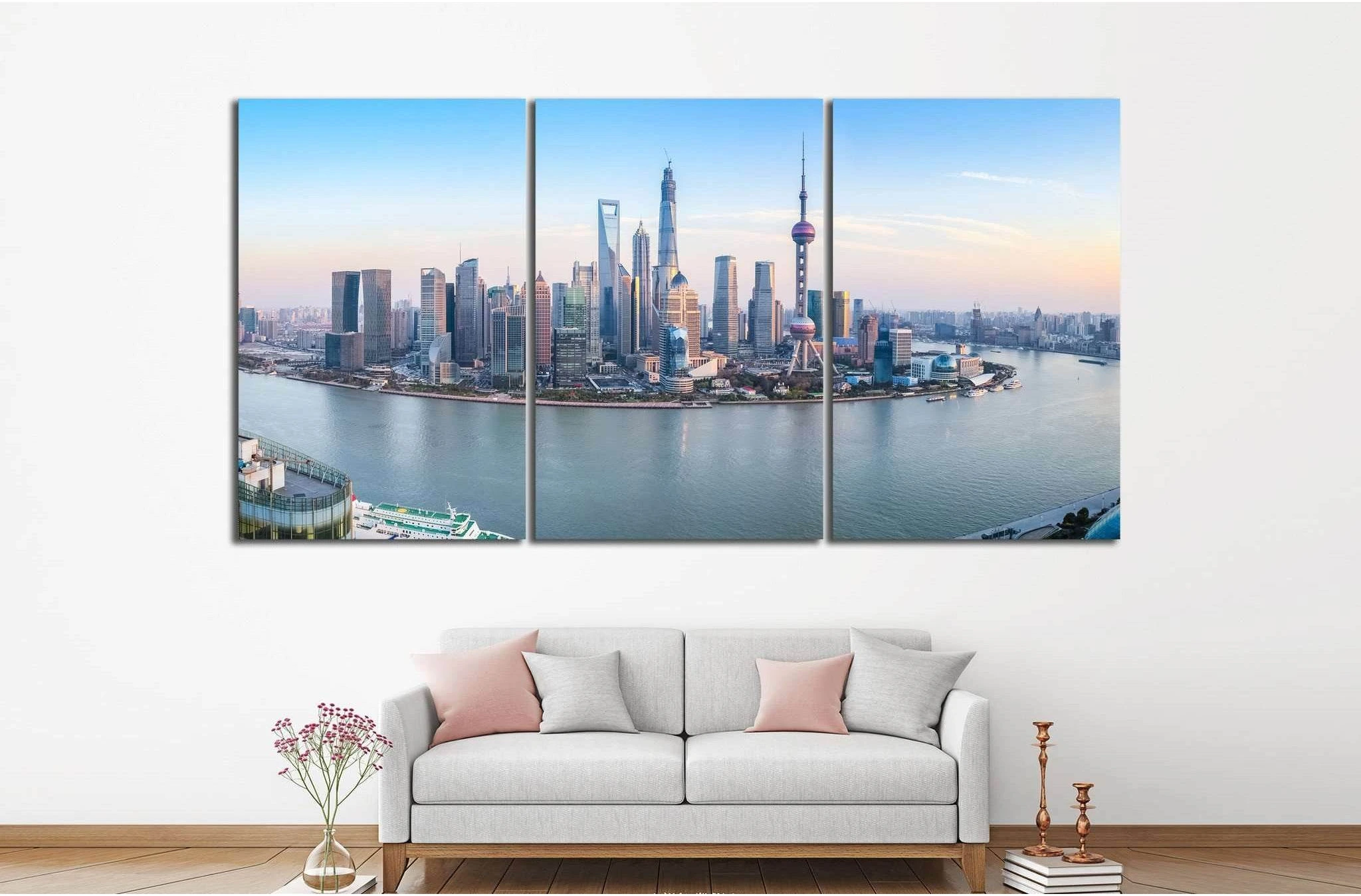 shanghai skyline №582 Ready to Hang Canvas Print - Zellart Canvas Prints ALL_Products, s-582