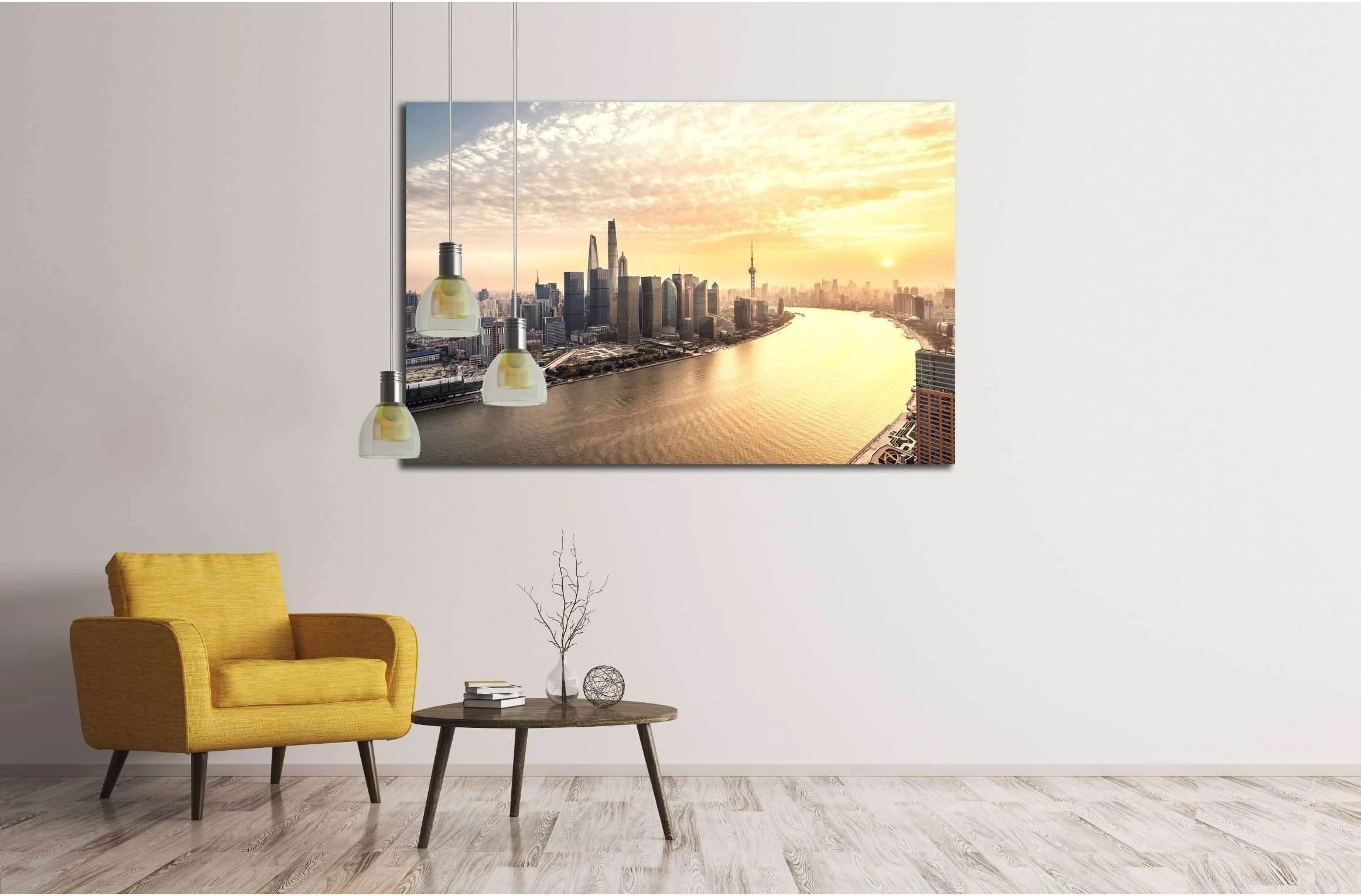 Shanghai skyline and cityscape №2968 Ready to Hang Canvas Print - Zellart Canvas Prints ALL_Products, s-2968