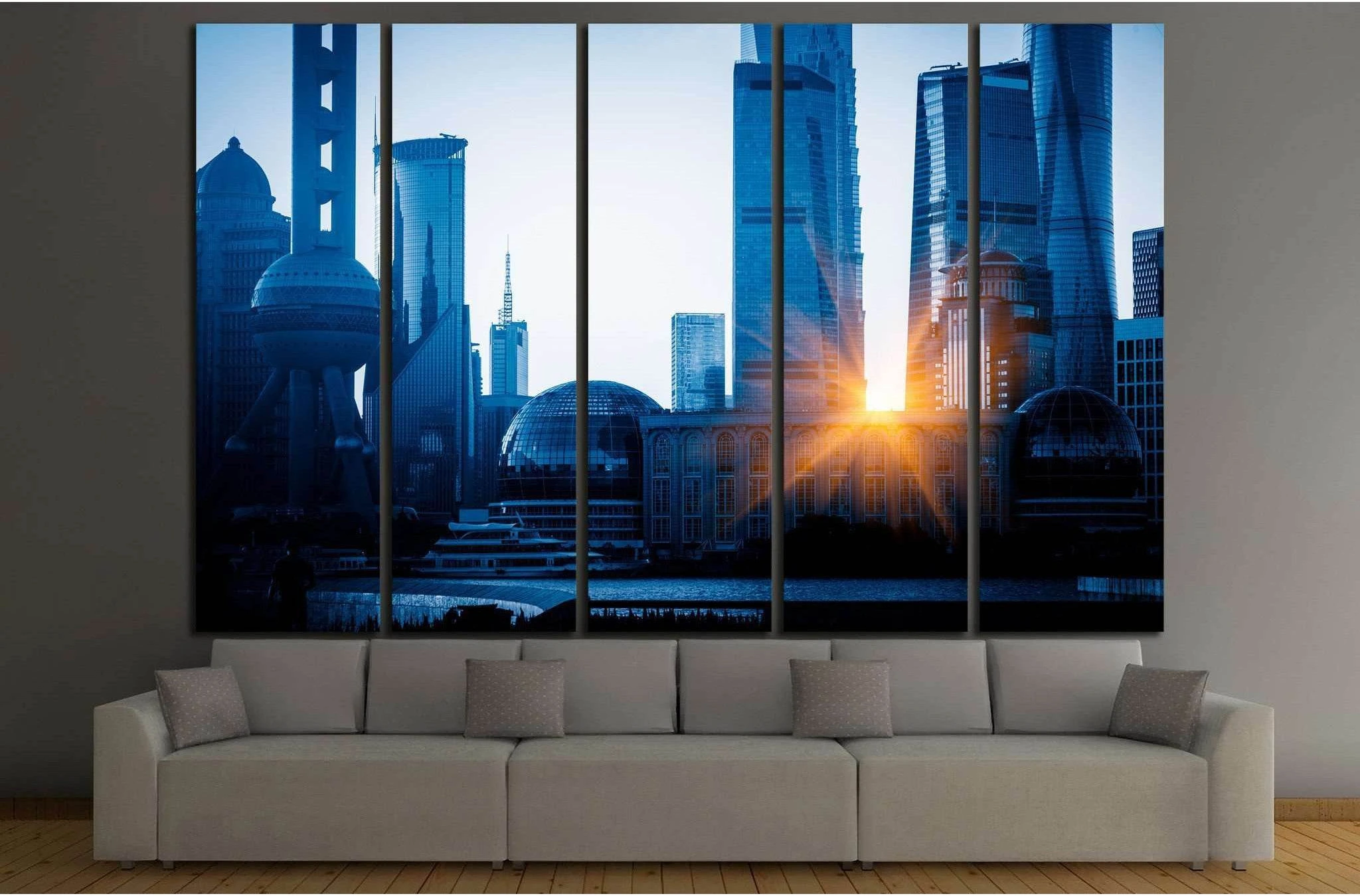Shanghai skyline in China №1272 Ready to Hang Canvas Print - Zellart Canvas Prints ALL_Products, s-1272