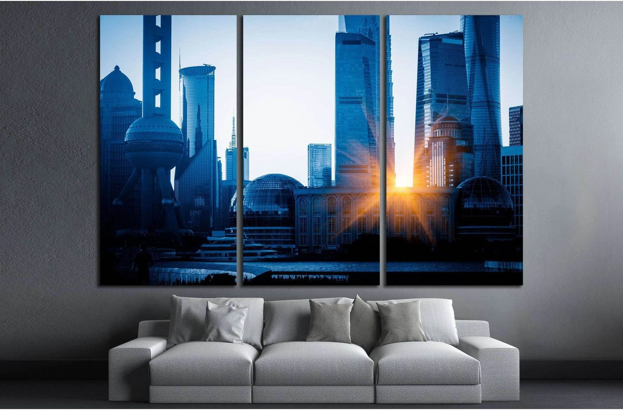 Shanghai skyline in China №1272 Ready to Hang Canvas Print - Zellart Canvas Prints ALL_Products, s-1272