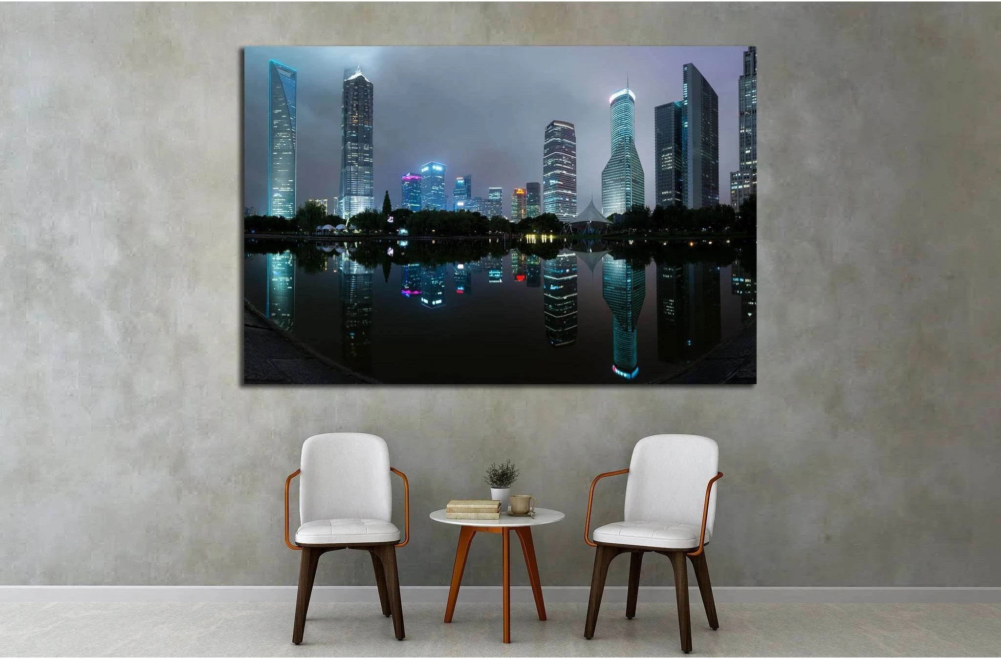 Shanghai skyscraper buildings, China №1570 Ready to Hang Canvas Print - Zellart Canvas Prints ALL_Products, s-1570