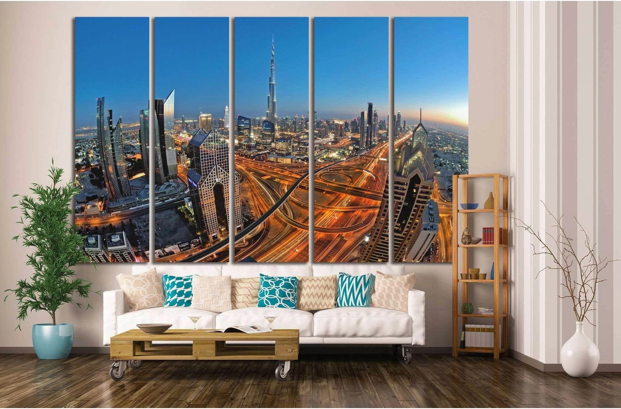 Sheikh Zayed Road, Dubai, UAE №1134 Ready to Hang Canvas Print - Zellart Canvas Prints ALL_Products, s-1134