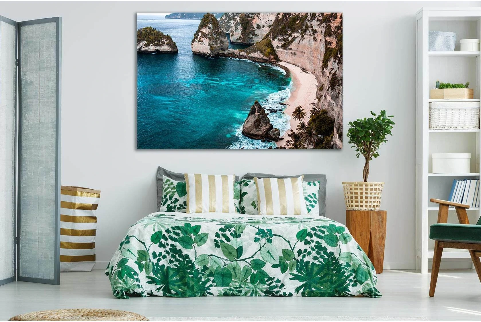 Shore Ocean Turquoise Waters №SL193 Ready to Hang Canvas Print - Zellart Canvas Prints 0new, ALL_Products, Beach Ocean & Waves