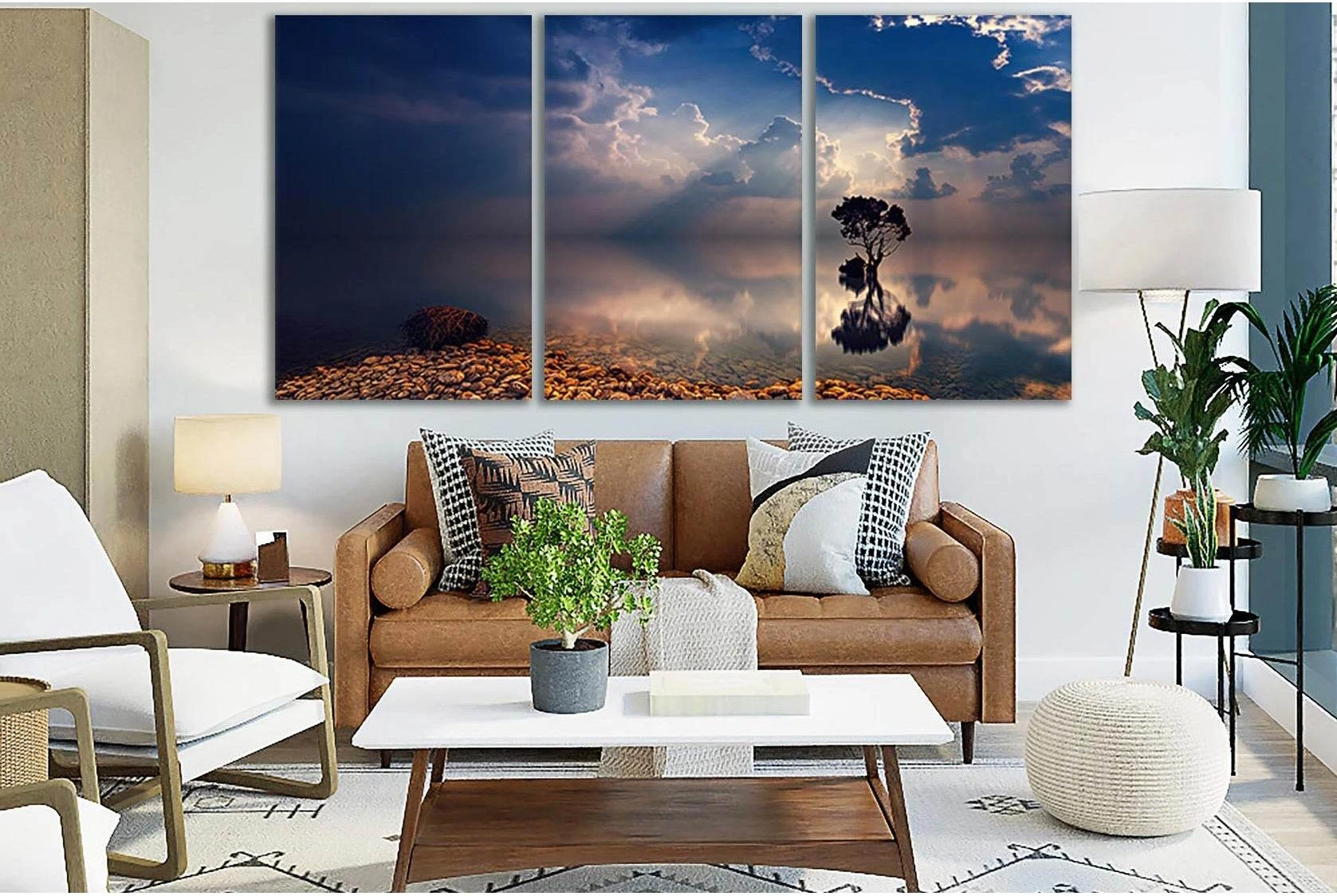 Silhouette Tree In Water At Sunset №SL807 Ready to Hang Canvas Print - Zellart Canvas Prints 0new, ALL_Products, Trees Wall Art